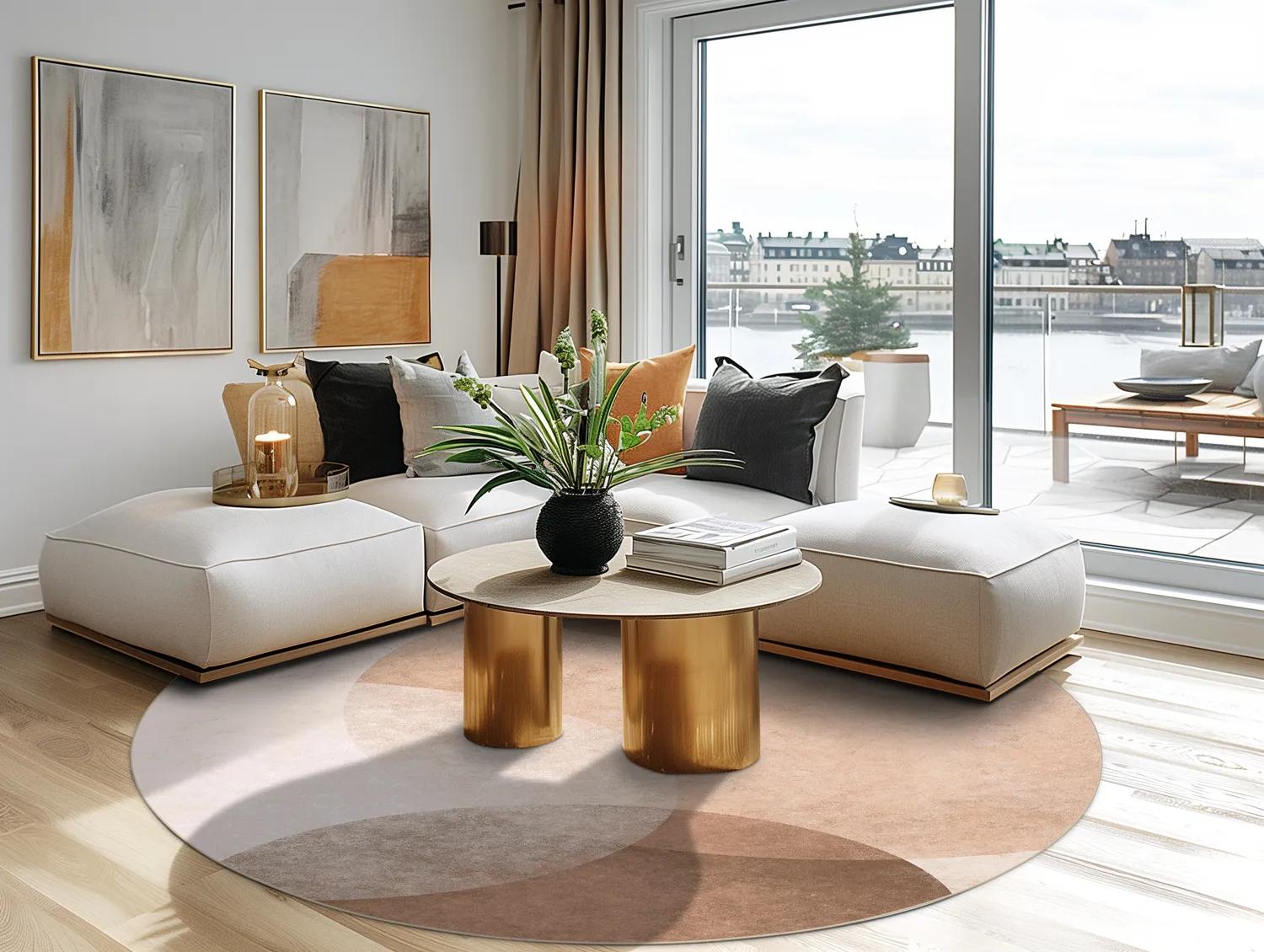 Kruhový koberec - Craon (viacfarebný)