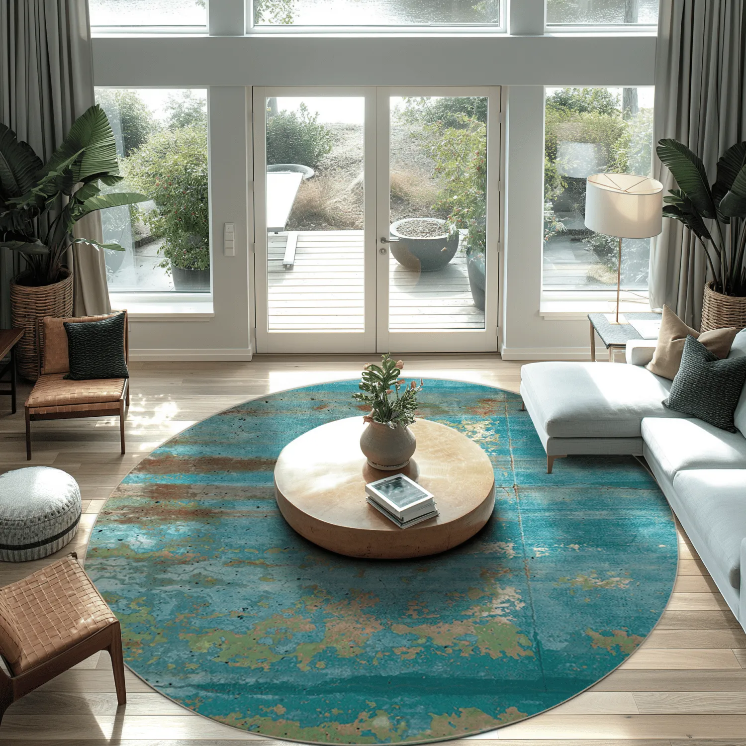 Koberec okrúhly - Domont (tyrkysová)