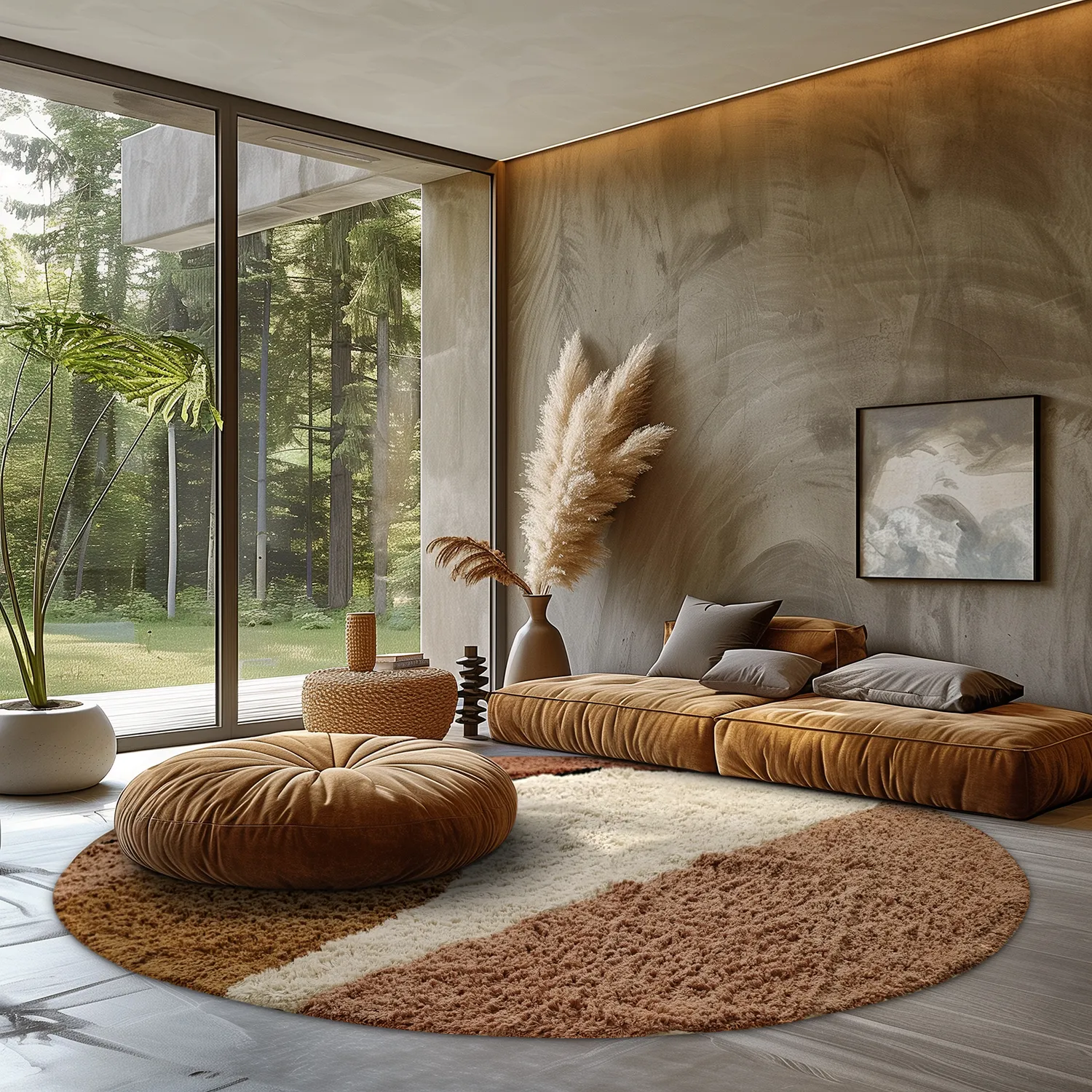 Kolo koberce - Donostia Natural Cotton Shaggy (multi)