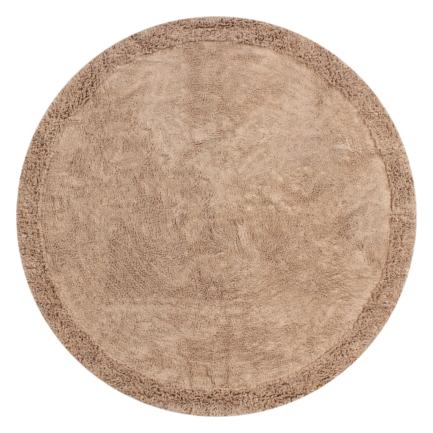 Kruhový koberec - Ebba Natural Cotton Shaggy (hnedý)