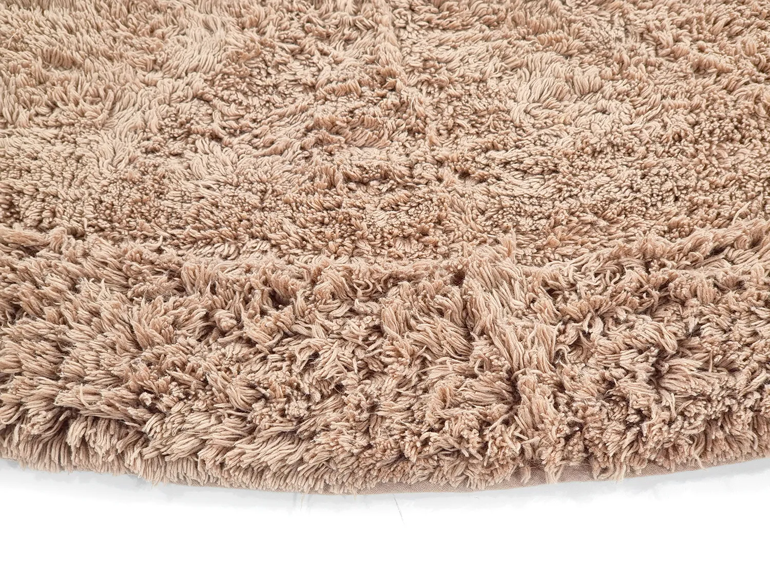 Kruhový koberec - Ebba Natural Cotton Shaggy (hnedý)