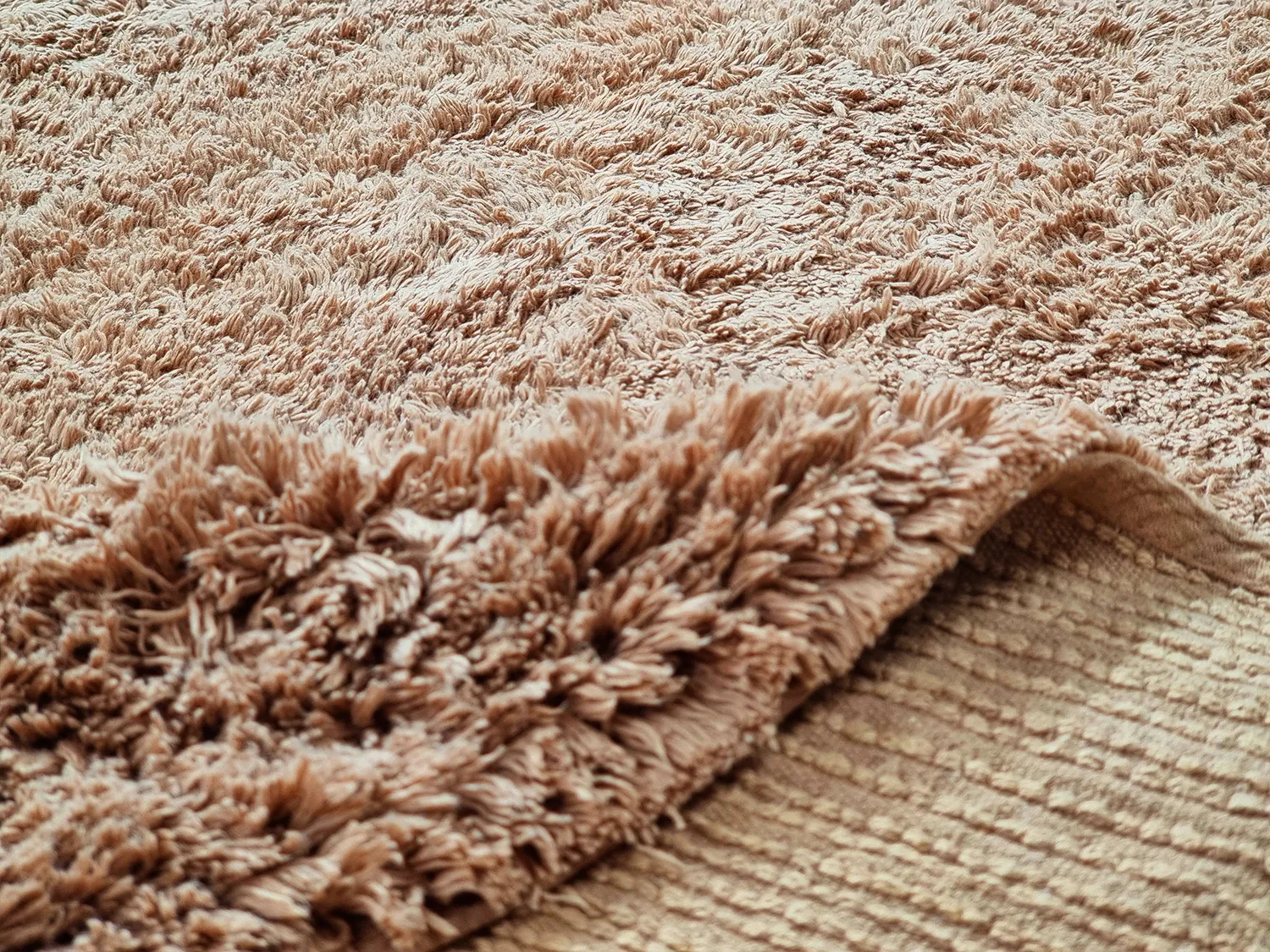 Ryamattor - Ebba Natural Cotton Shaggy (brun)