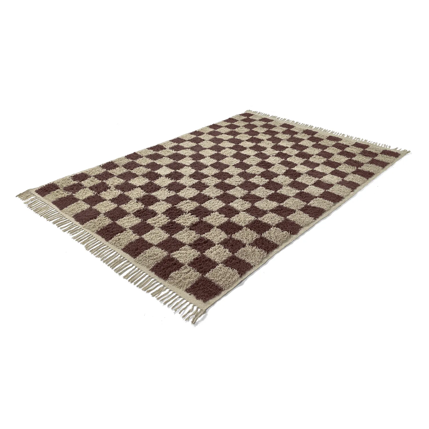 Koberce s chlupatým povrchem - Elsey Natural Cotton Shaggy (béžová/hnedá)