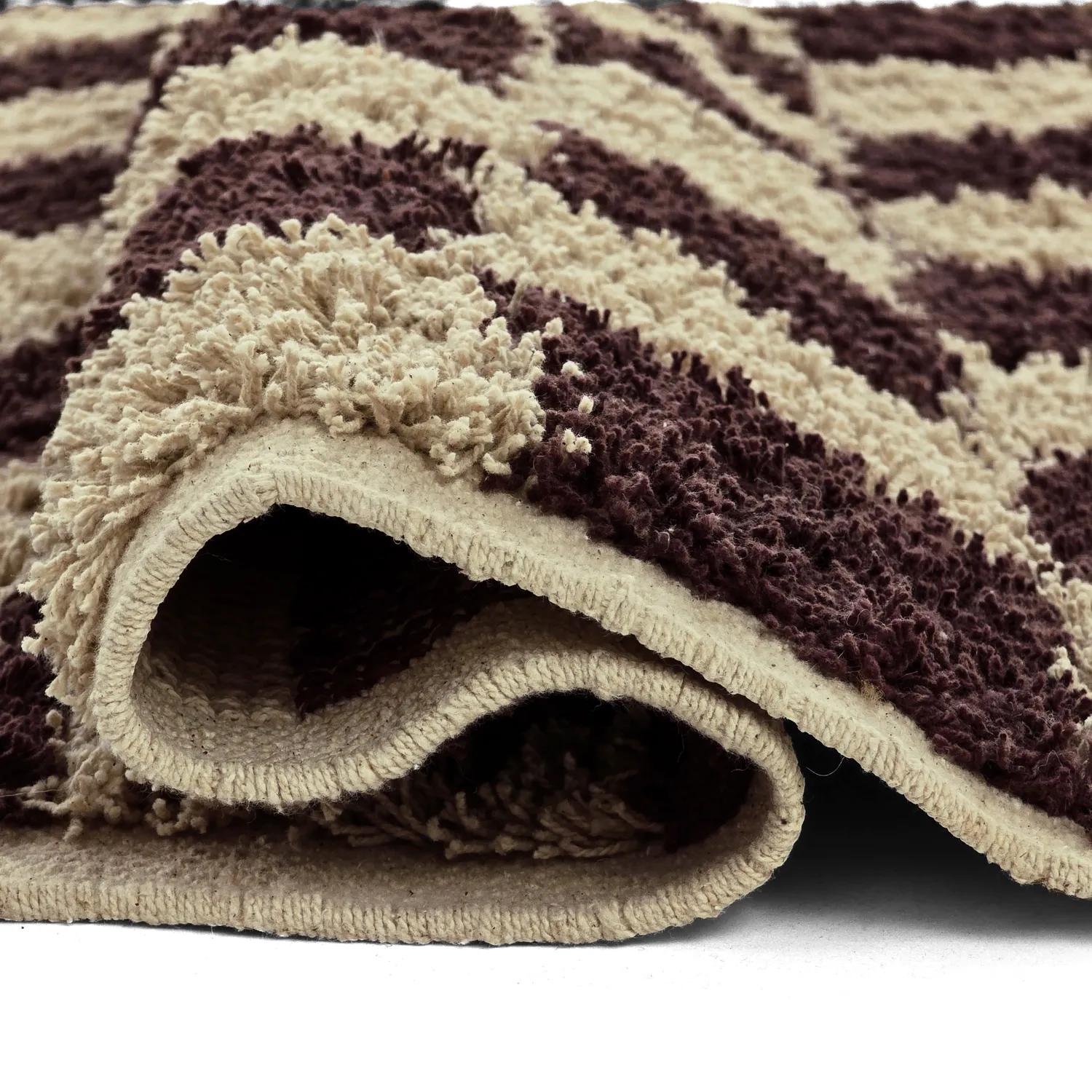 Koberce s chlupatým povrchem - Elsey Natural Cotton Shaggy (béžová/hnedá)