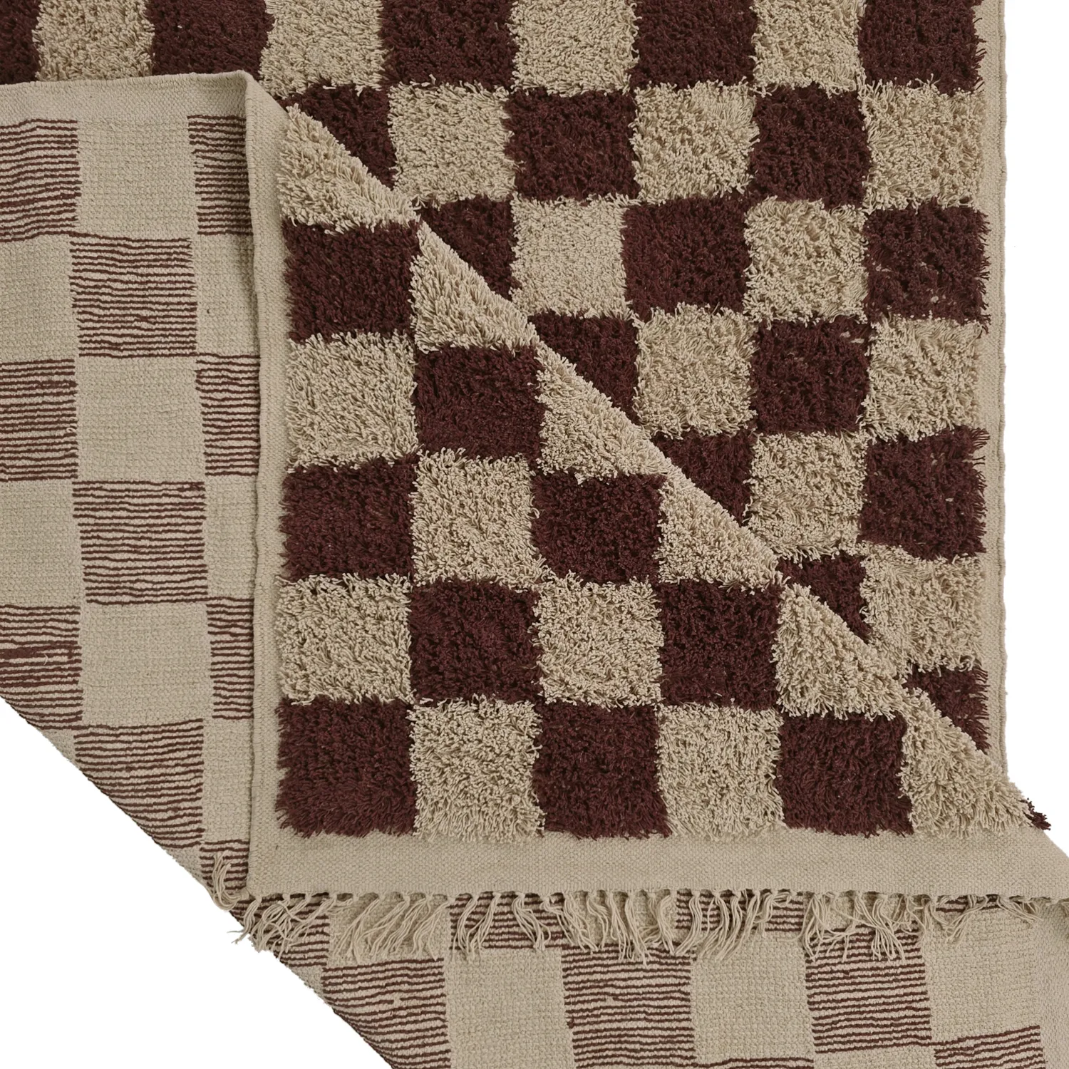 Koberce s chlupatým povrchem - Elsey Natural Cotton Shaggy (béžová/hnedá)