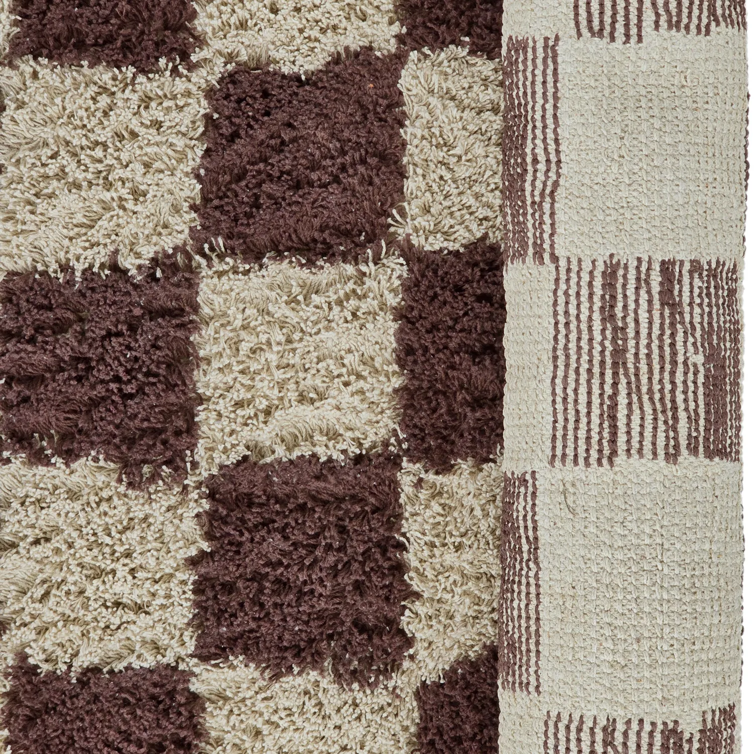 Kolo koberce - Elsey Natural Cotton Shaggy (béžová/hnedá)