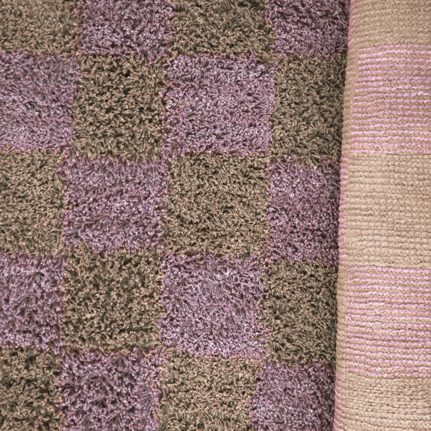 Koberce s dlhým vlasom - Elsey Natural Cotton Shaggy (hnedá/fialová)