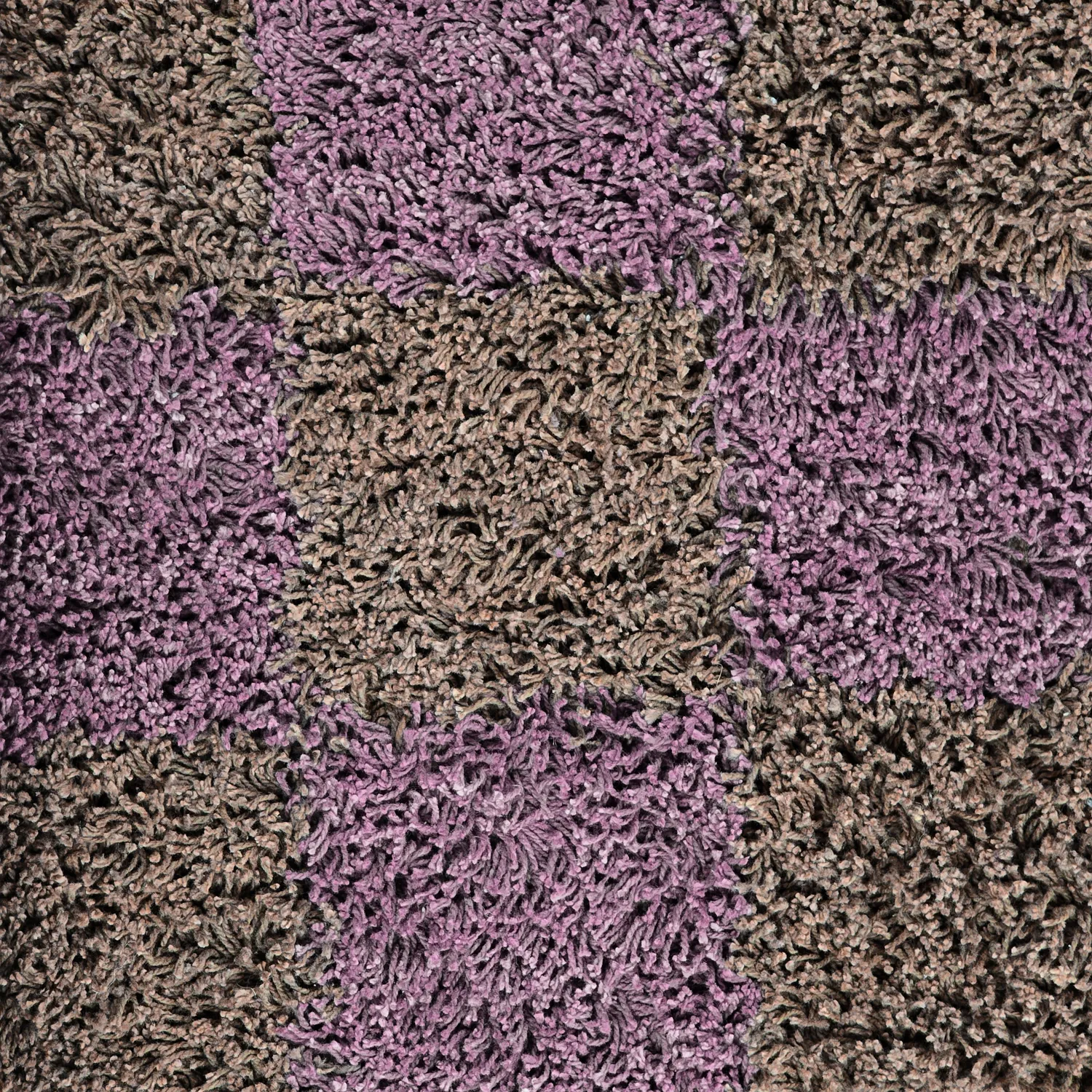 Koberce s dlhým vlasom - Elsey Natural Cotton Shaggy (hnedá/fialová)