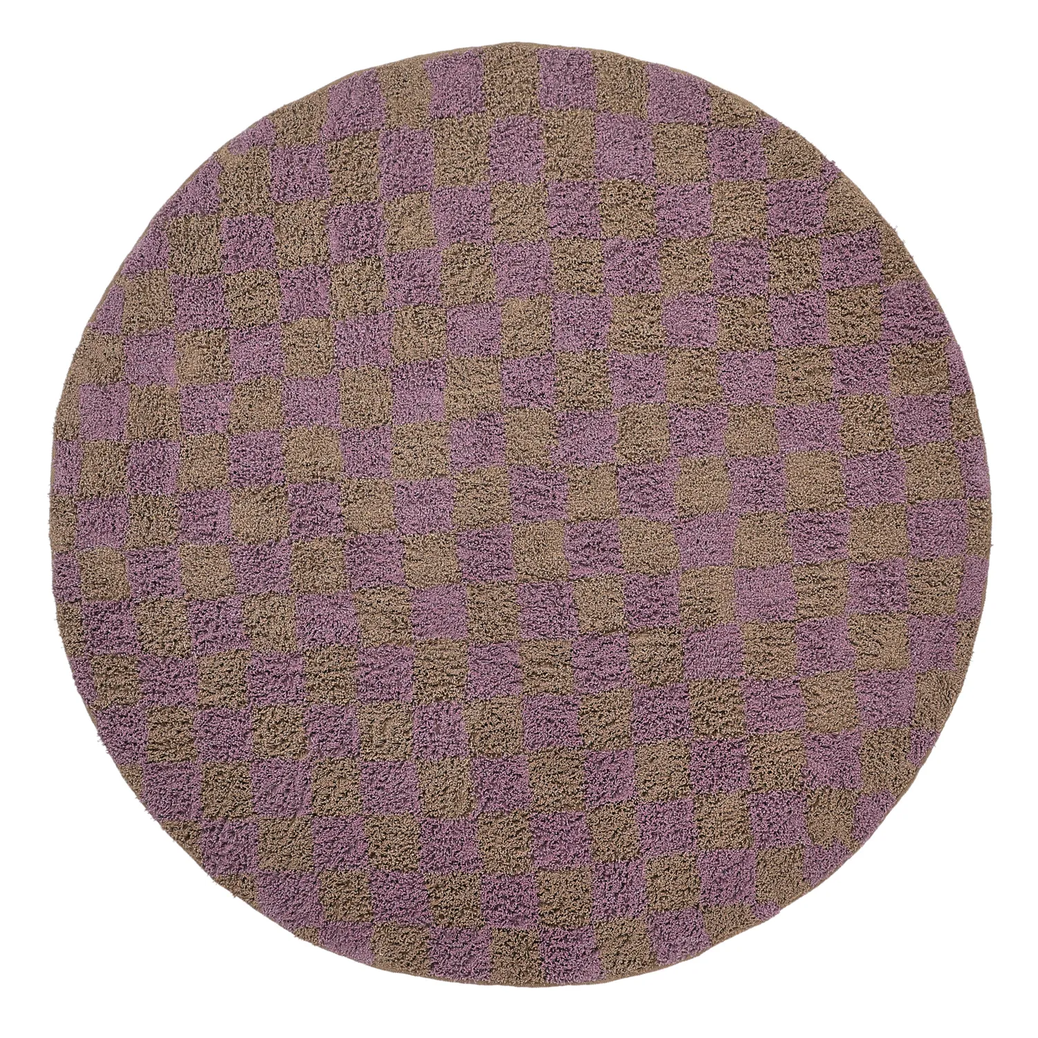 Kolo koberce - Elsey Natural Cotton Shaggy (hnedá/fialová)