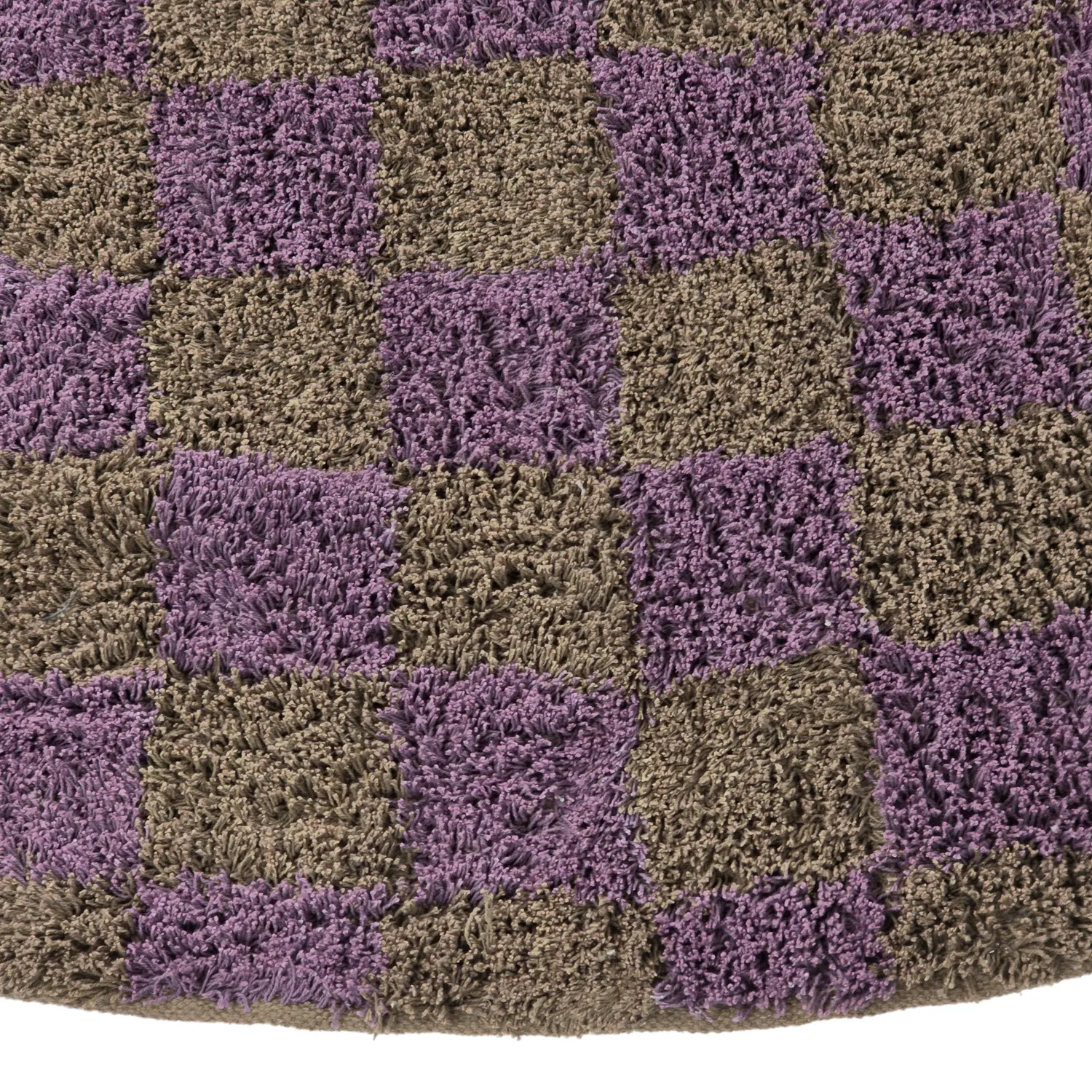 Kolo koberce - Elsey Natural Cotton Shaggy (hnedá/fialová)