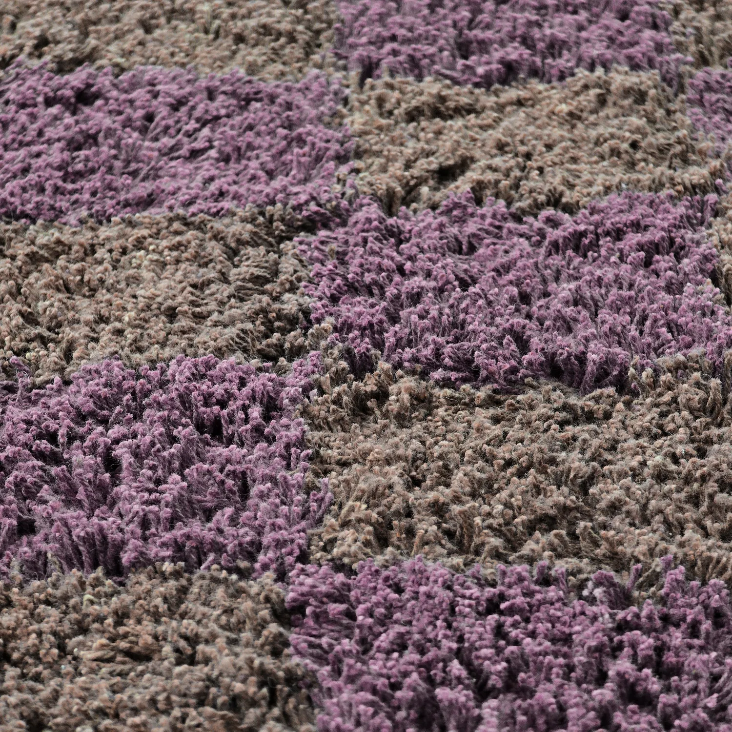 Kolo koberce - Elsey Natural Cotton Shaggy (hnedá/fialová)