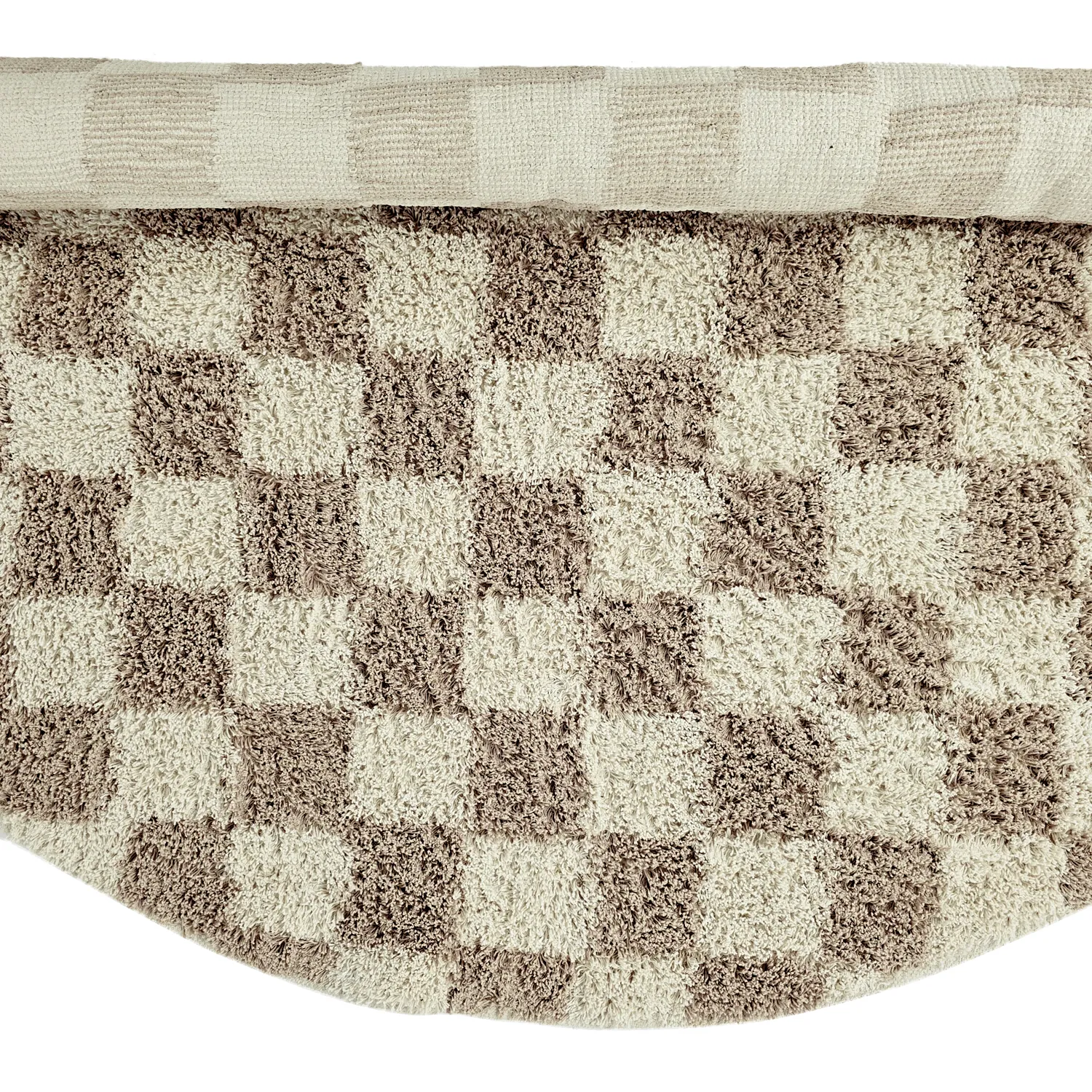 Kolo koberce - Elsey Natural Cotton Shaggy (smotanová/piesková)