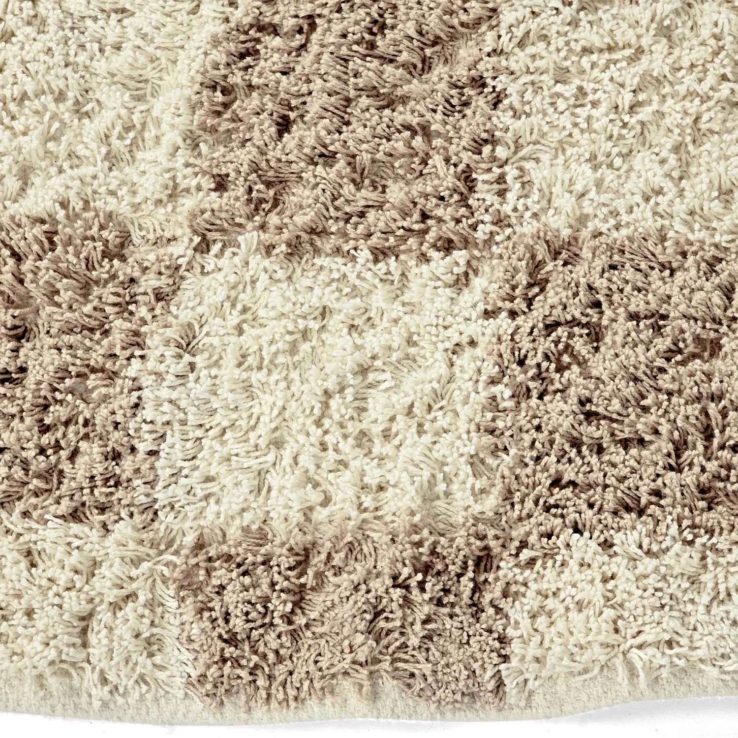Kolo koberce - Elsey Natural Cotton Shaggy (smotanová/piesková)