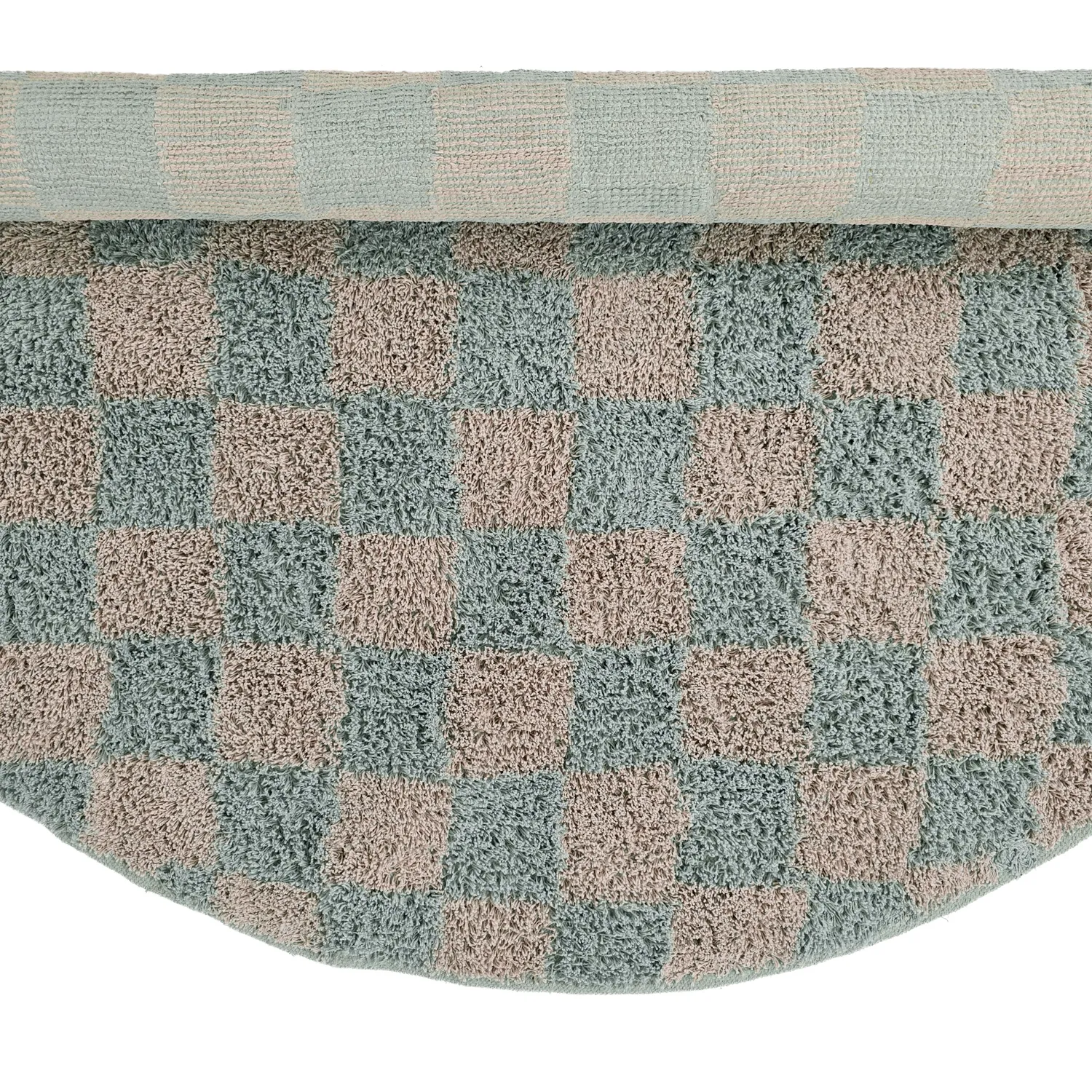Kolo koberce - Elsey Natural Cotton Shaggy (šedá/rúžová)