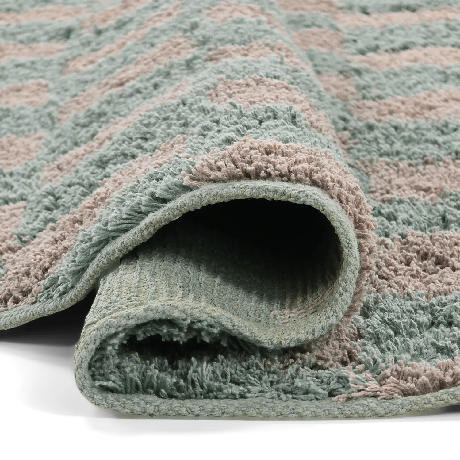 Kolo koberce - Elsey Natural Cotton Shaggy (šedá/rúžová)