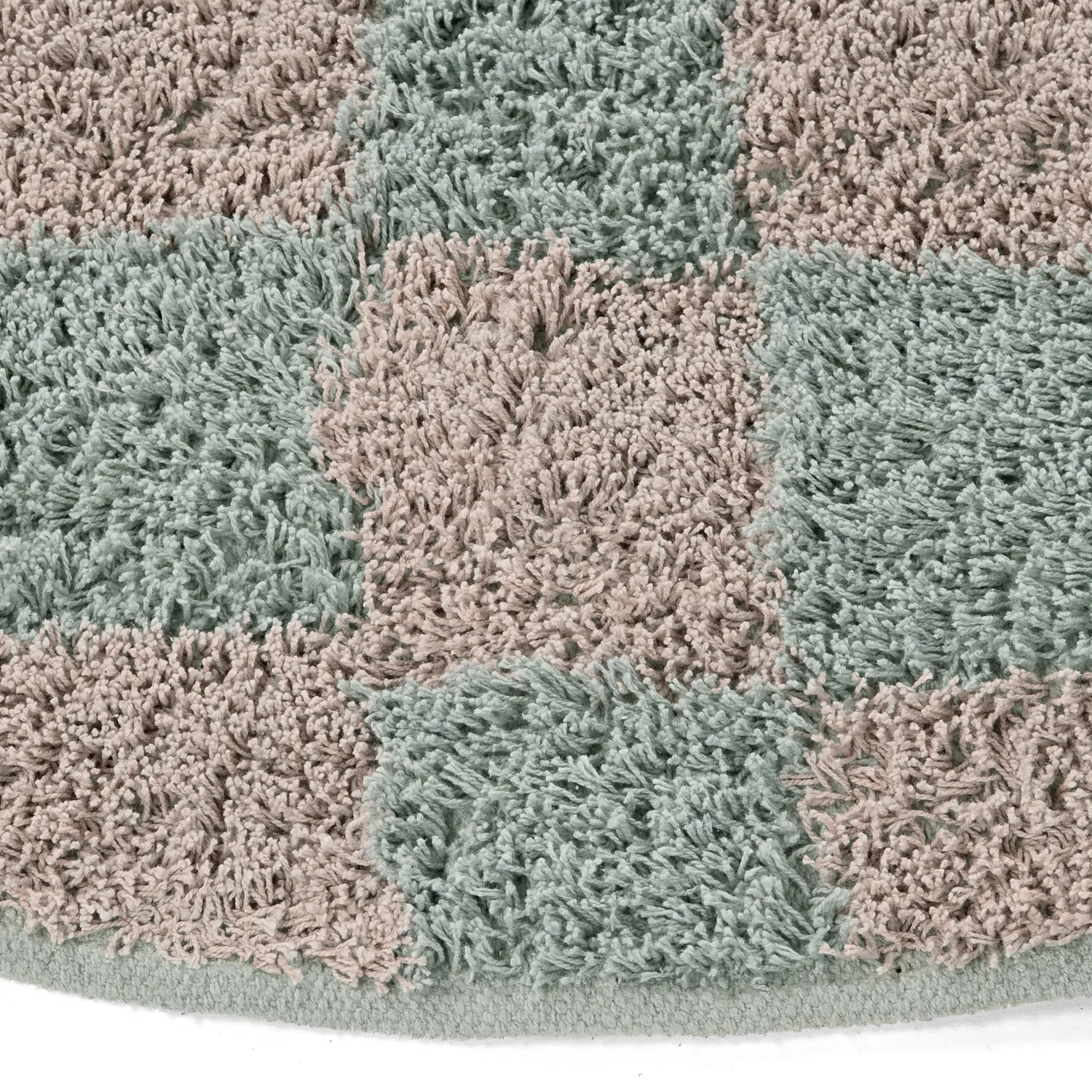Kolo koberce - Elsey Natural Cotton Shaggy (šedá/rúžová)