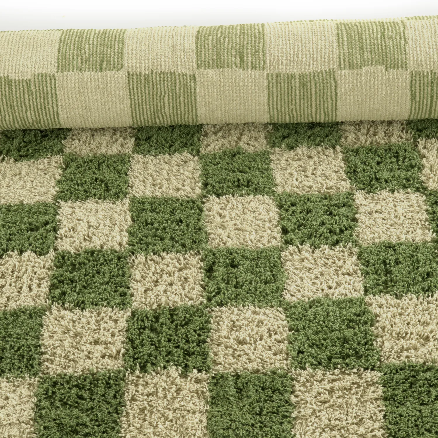 Koberce s dlhým vlasom - Elsey Natural Cotton Shaggy (zelená/bežová)