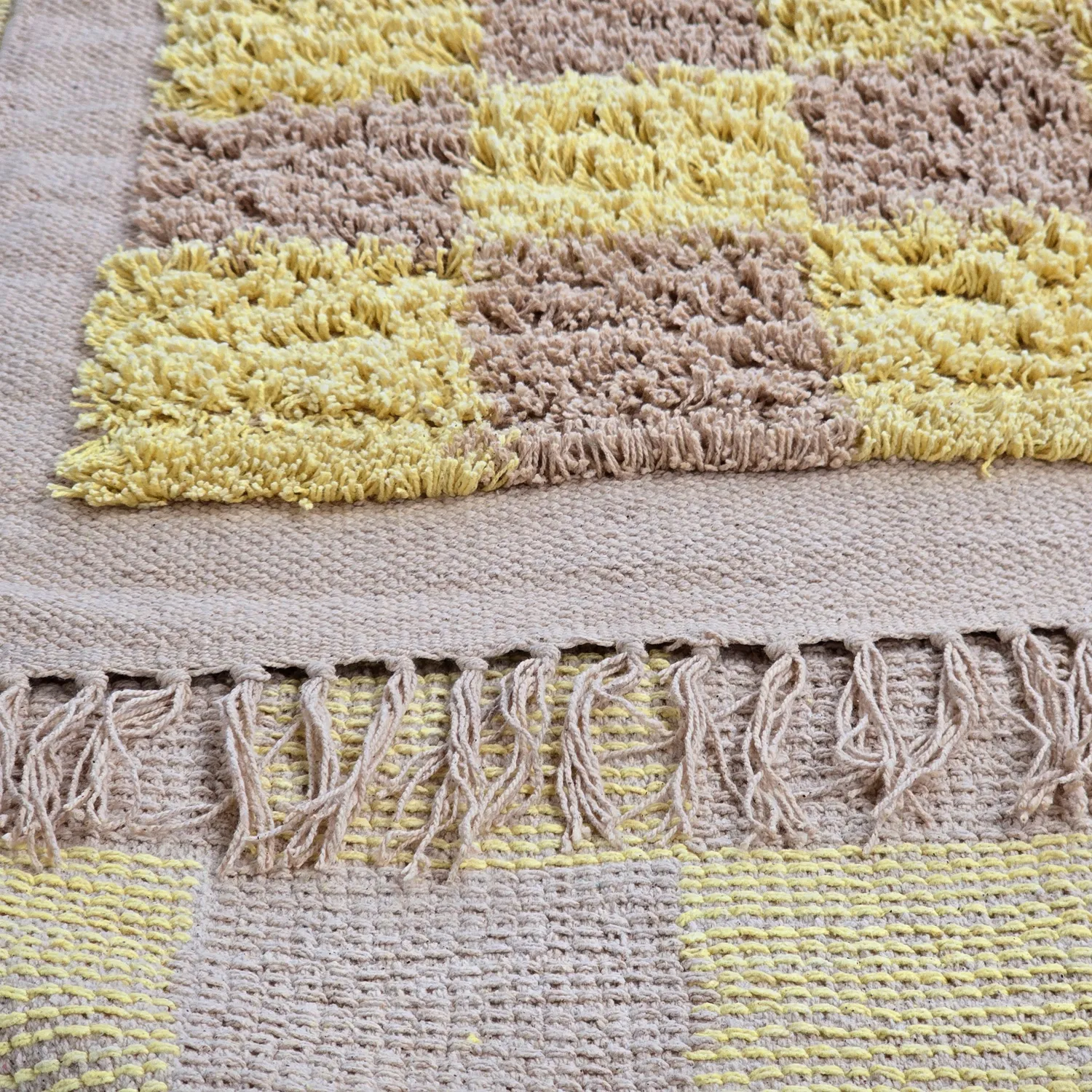 Koberce s dlhým vlasom - Elsey Natural Cotton Shaggy (žltá/bežová)