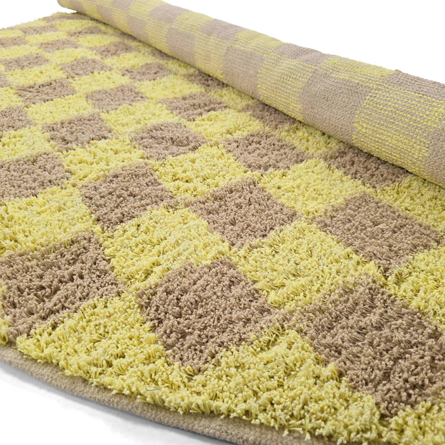 Kolo koberce - Elsey Natural Cotton Shaggy (žltá/bežová)