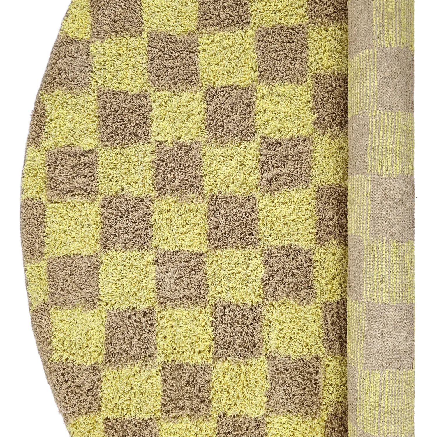 Kolo koberce - Elsey Natural Cotton Shaggy (žltá/bežová)