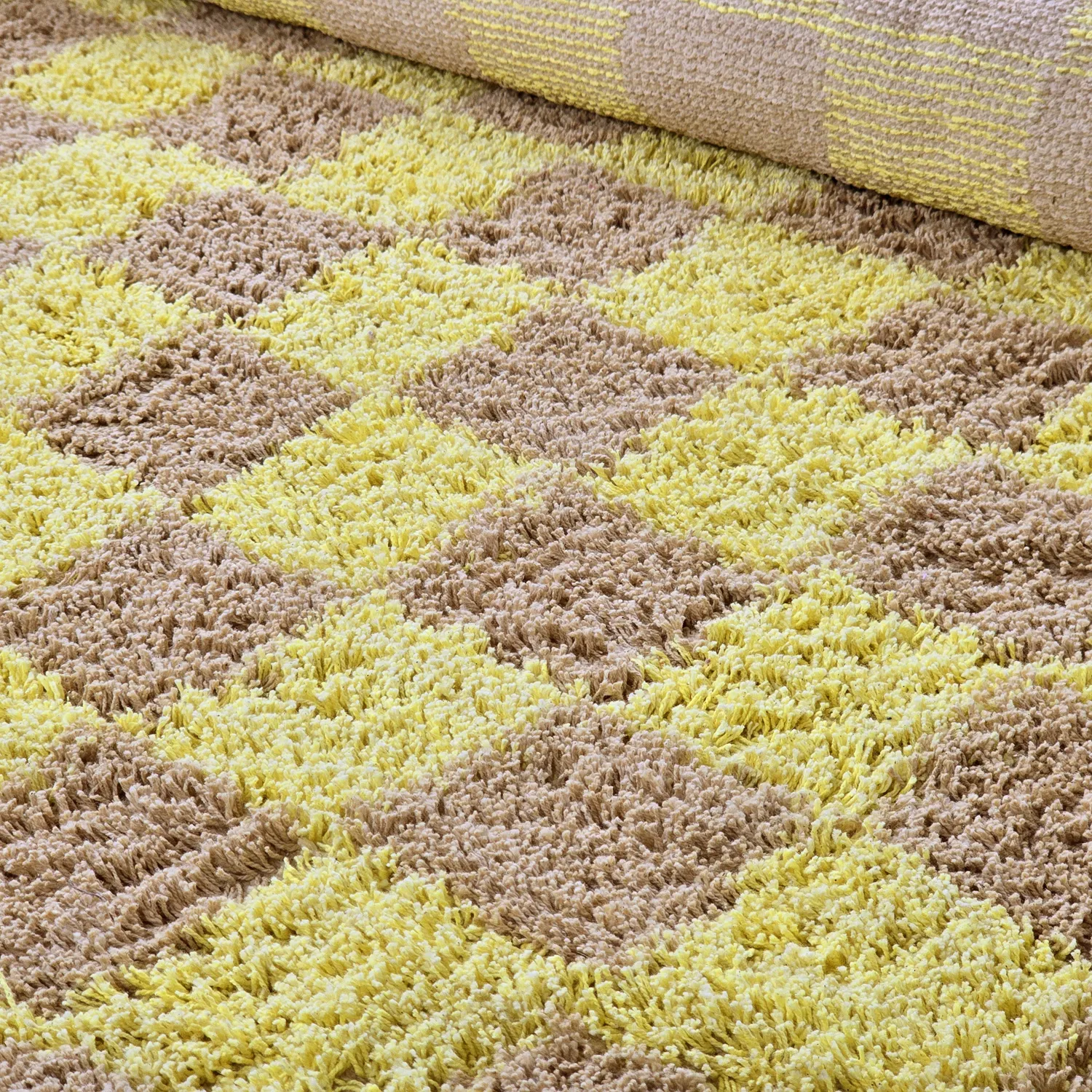 Kolo koberce - Elsey Natural Cotton Shaggy (žltá/bežová)