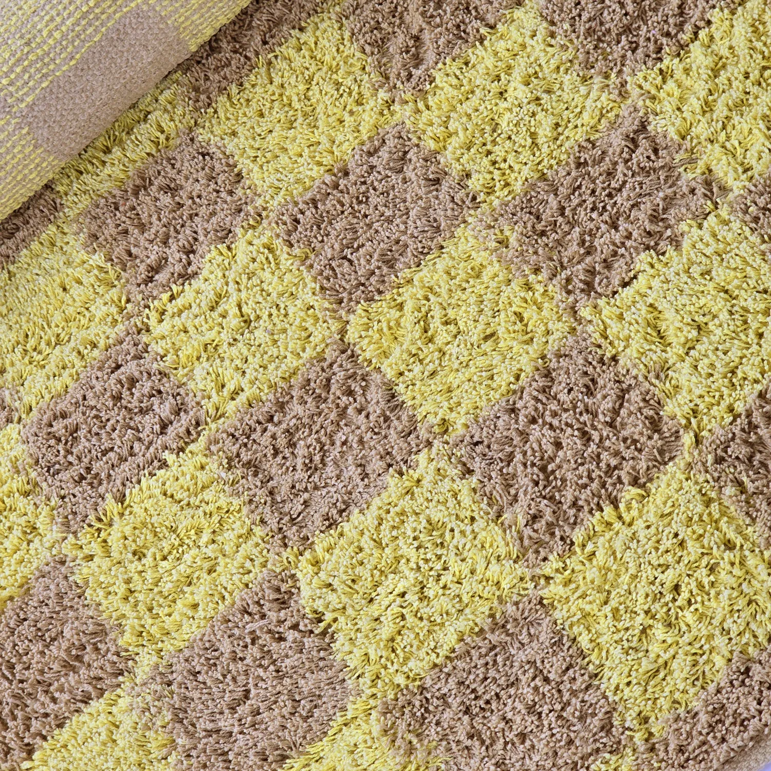 Kolo koberce - Elsey Natural Cotton Shaggy (žltá/bežová)