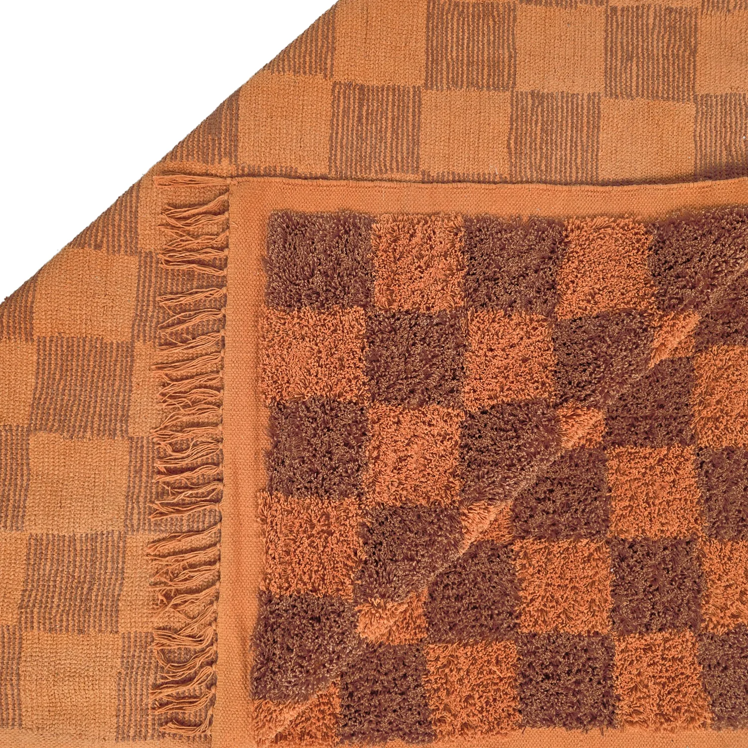 Koberce s dlhým vlasom - Elsey Natural Cotton Shaggy (oranžová/červená)