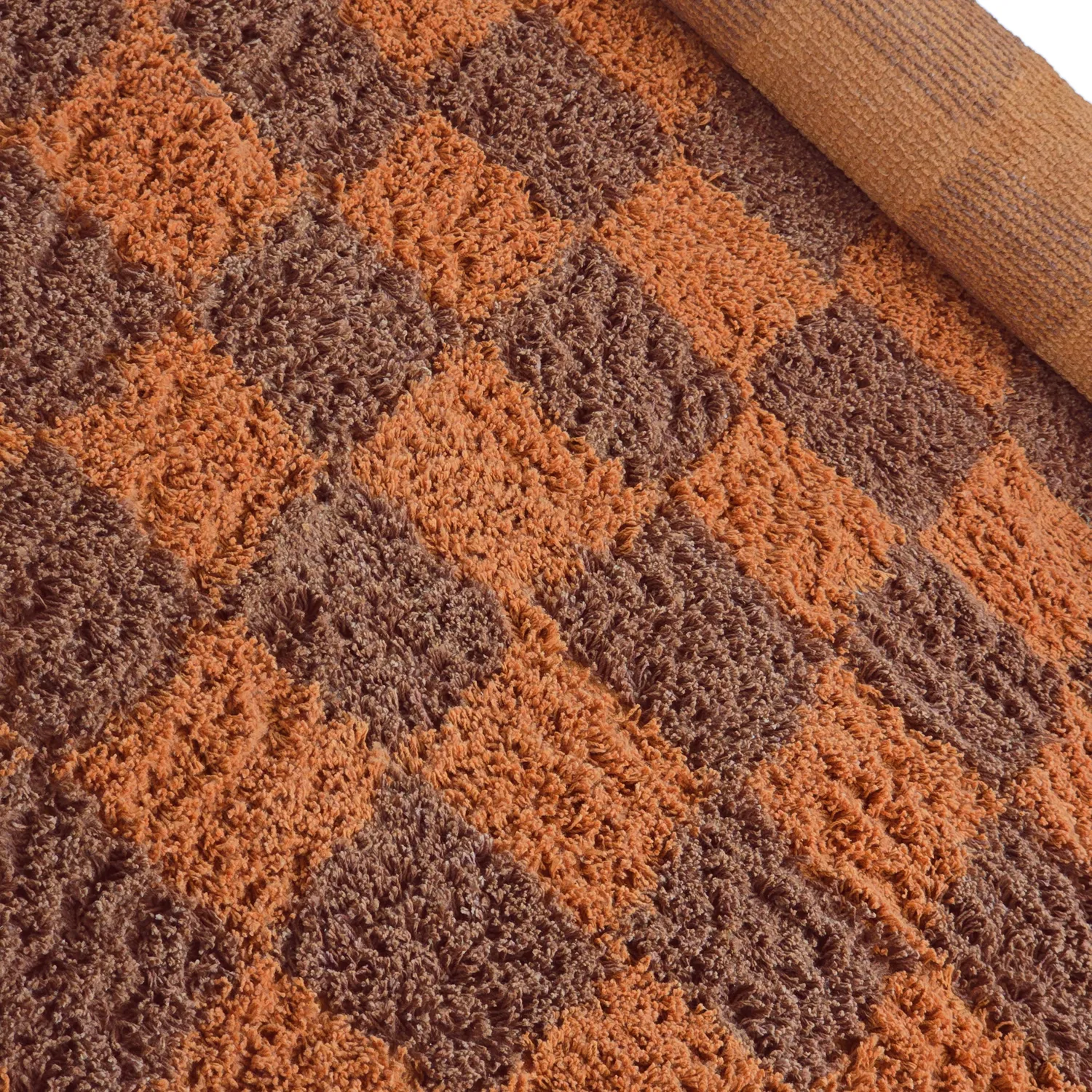 Kolo koberce - Elsey Natural Cotton Shaggy (oranžová/červená)