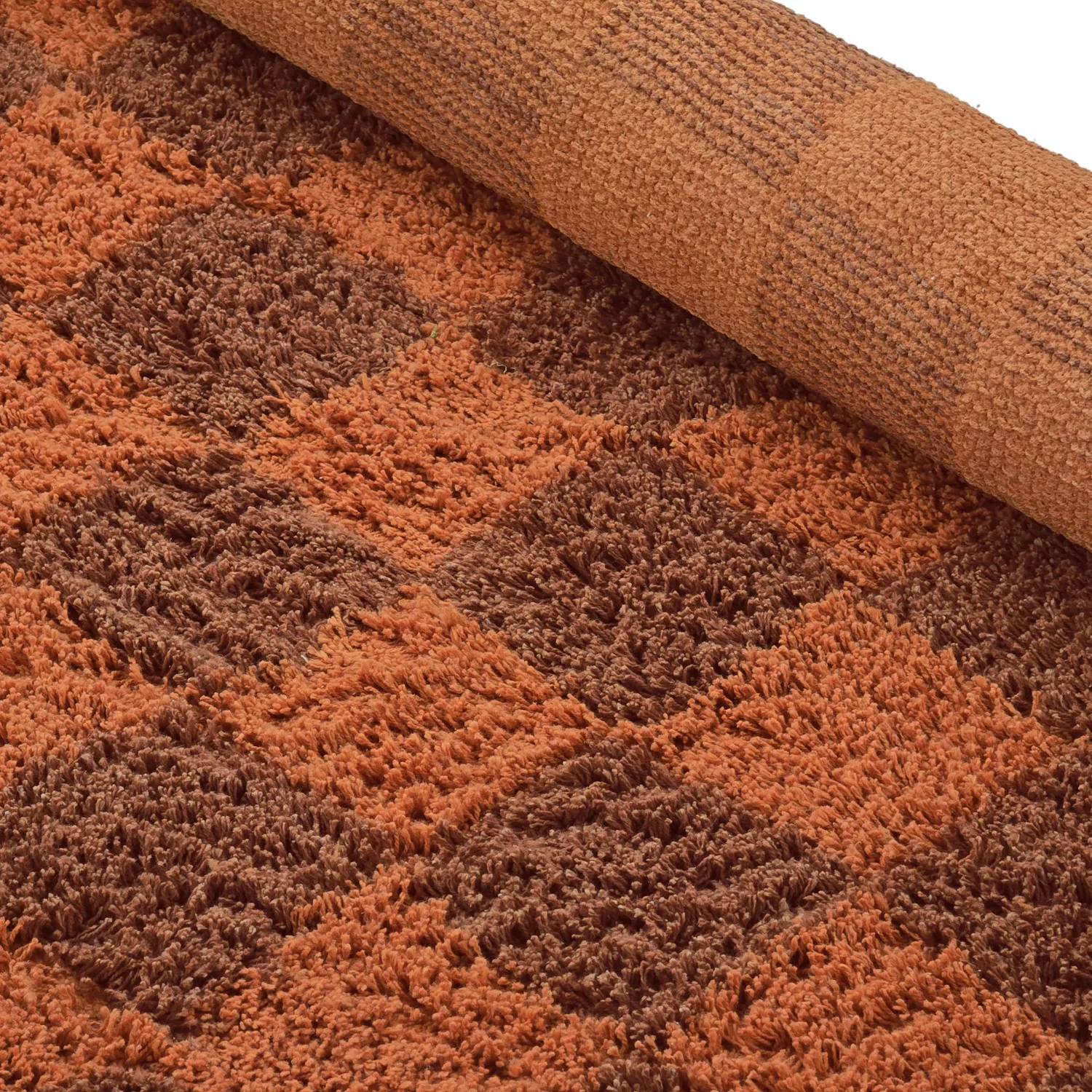 Kolo koberce - Elsey Natural Cotton Shaggy (oranžová/červená)