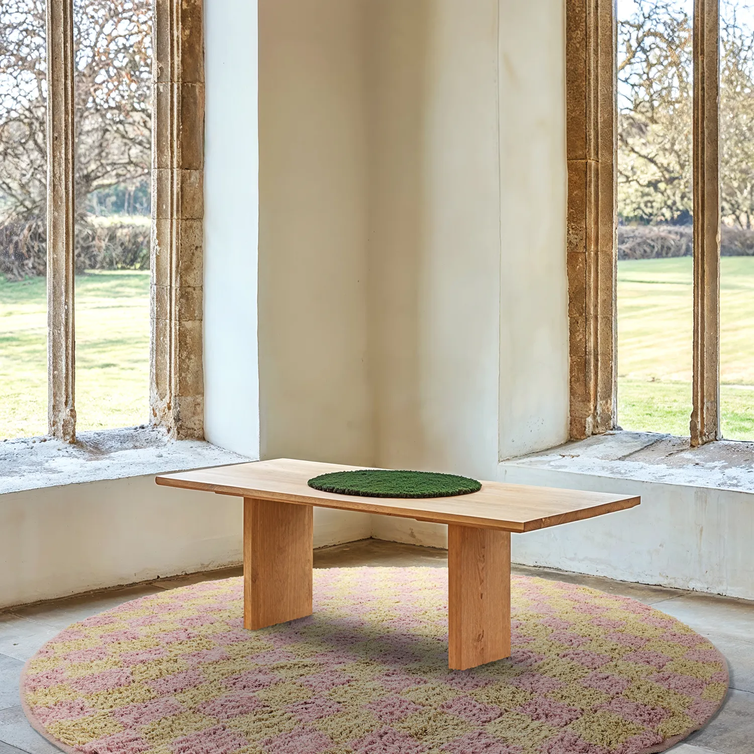 Kolo koberce - Elsey Natural Cotton Shaggy (ružová/oranžová)