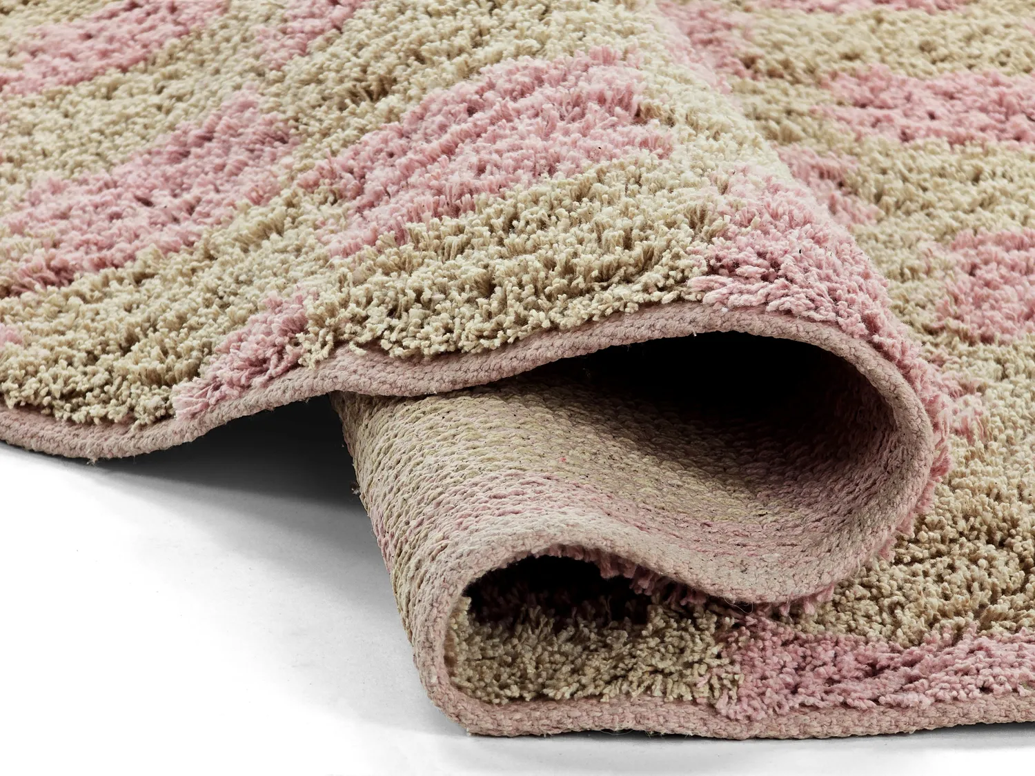 Kolo koberce - Elsey Natural Cotton Shaggy (ružová/oranžová)
