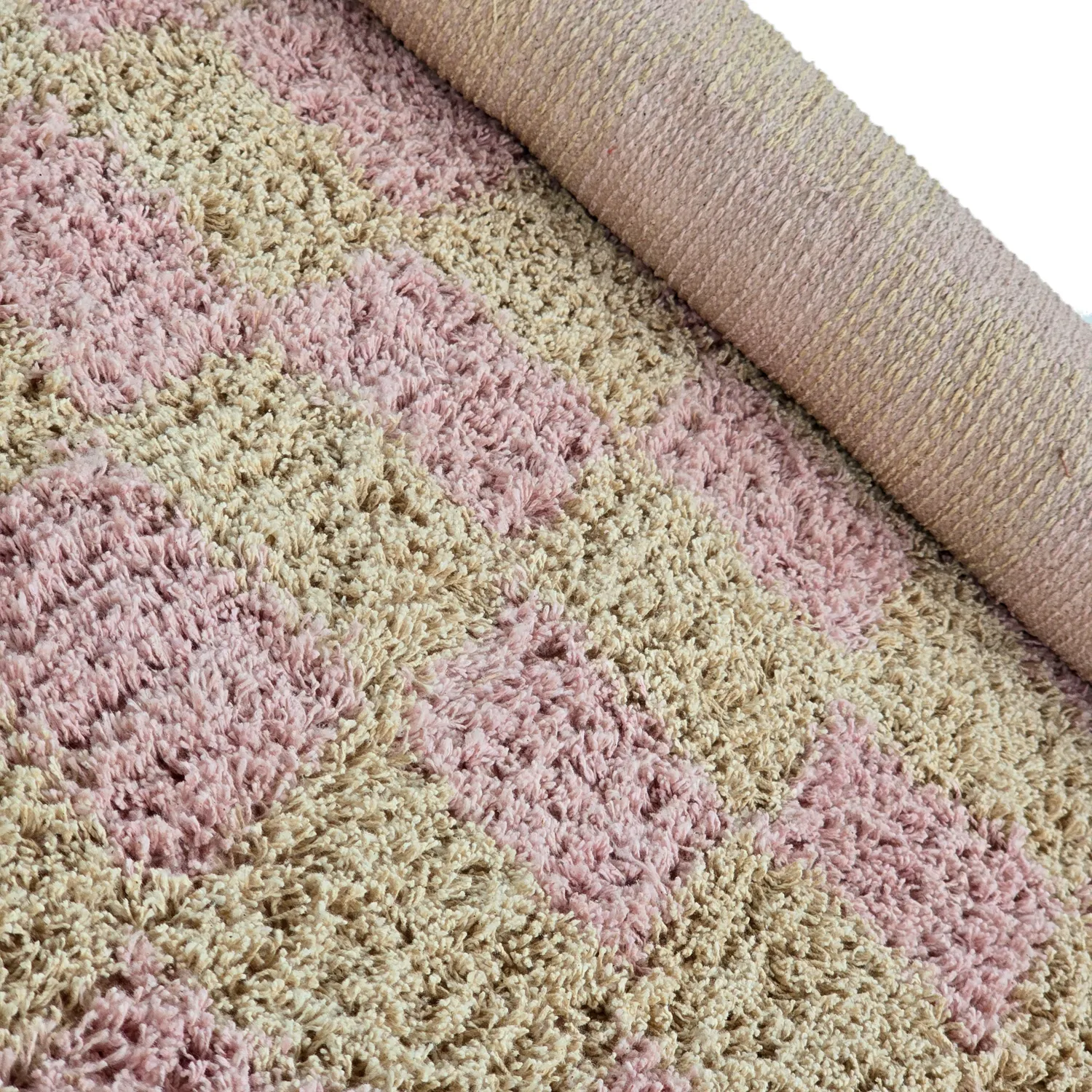 Kolo koberce - Elsey Natural Cotton Shaggy (ružová/oranžová)