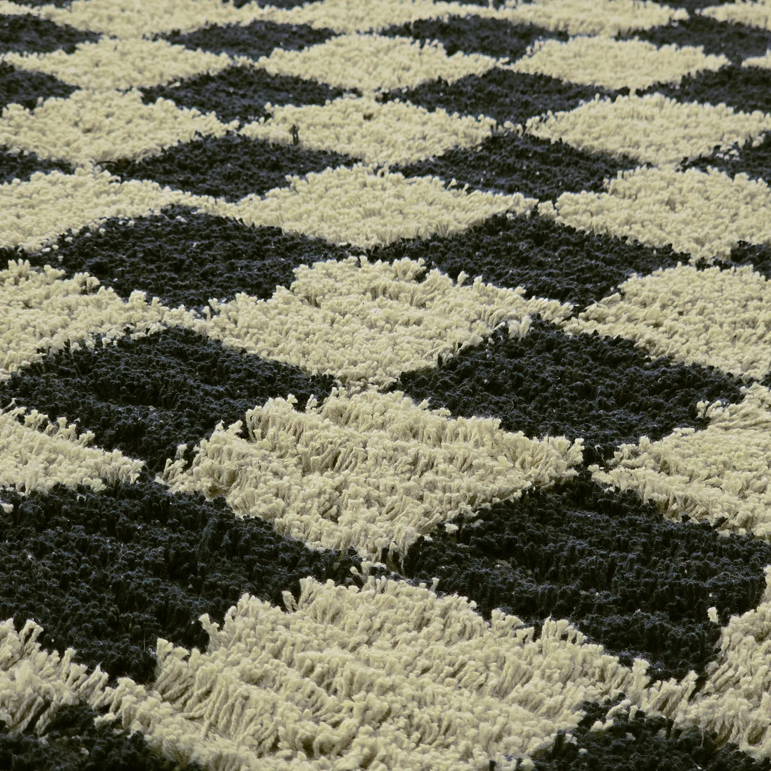 Kolo koberce - Elsey Natural Cotton Shaggy (čierna/bežová)