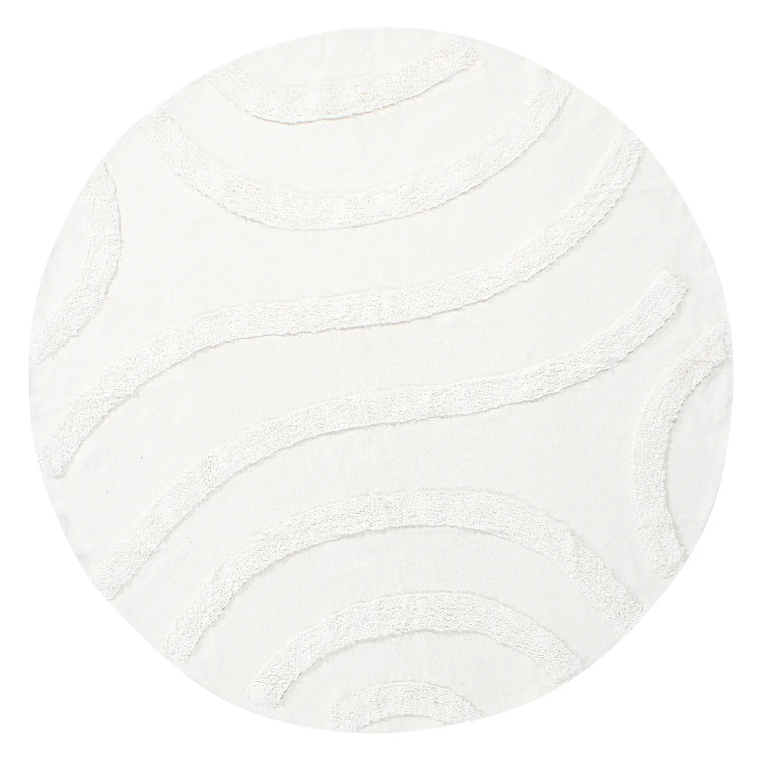 Kolo koberce - Emilia Natural Cotton Shaggy (offwhite)