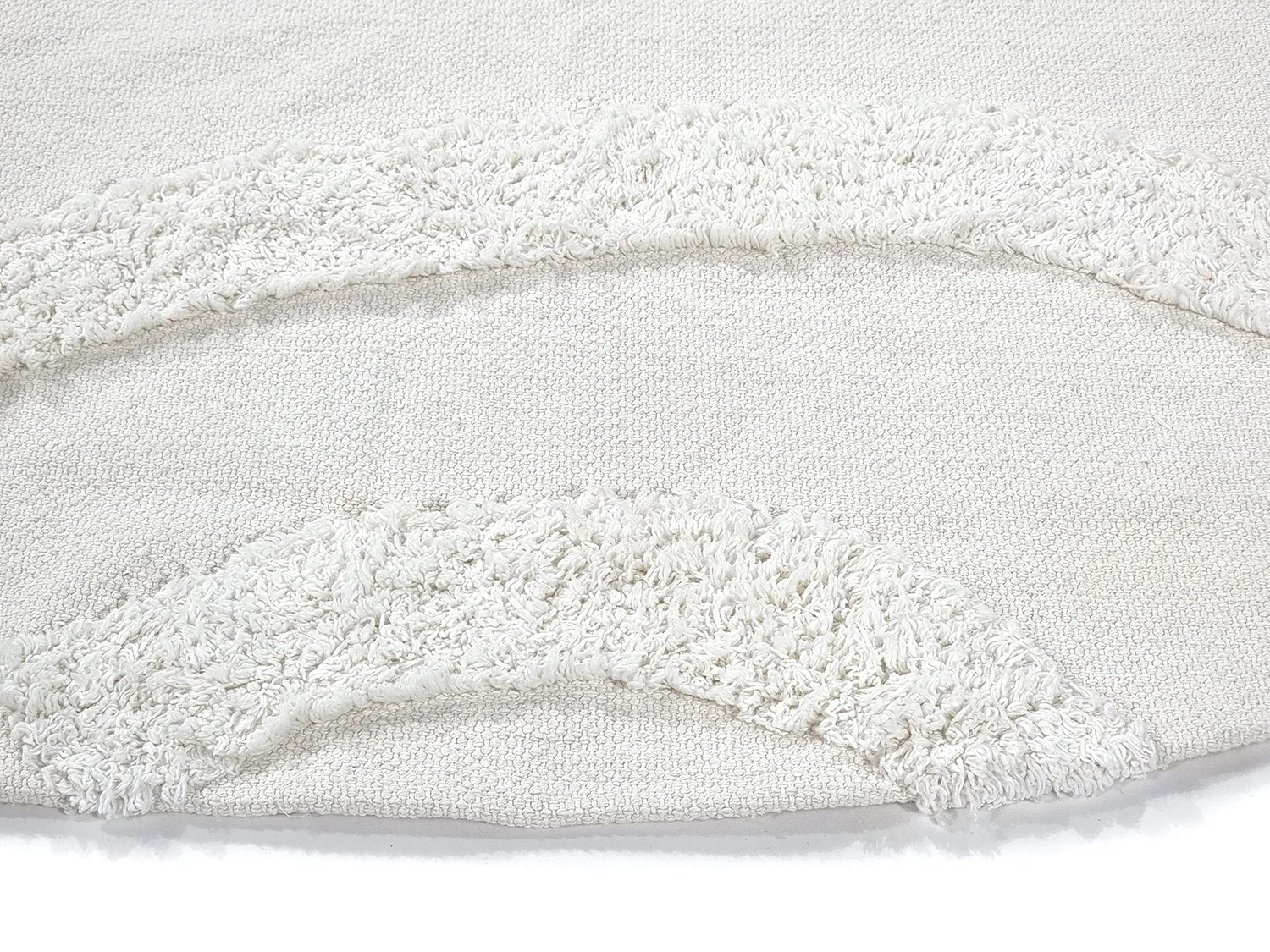 Kolo koberce - Emilia Natural Cotton Shaggy (offwhite)