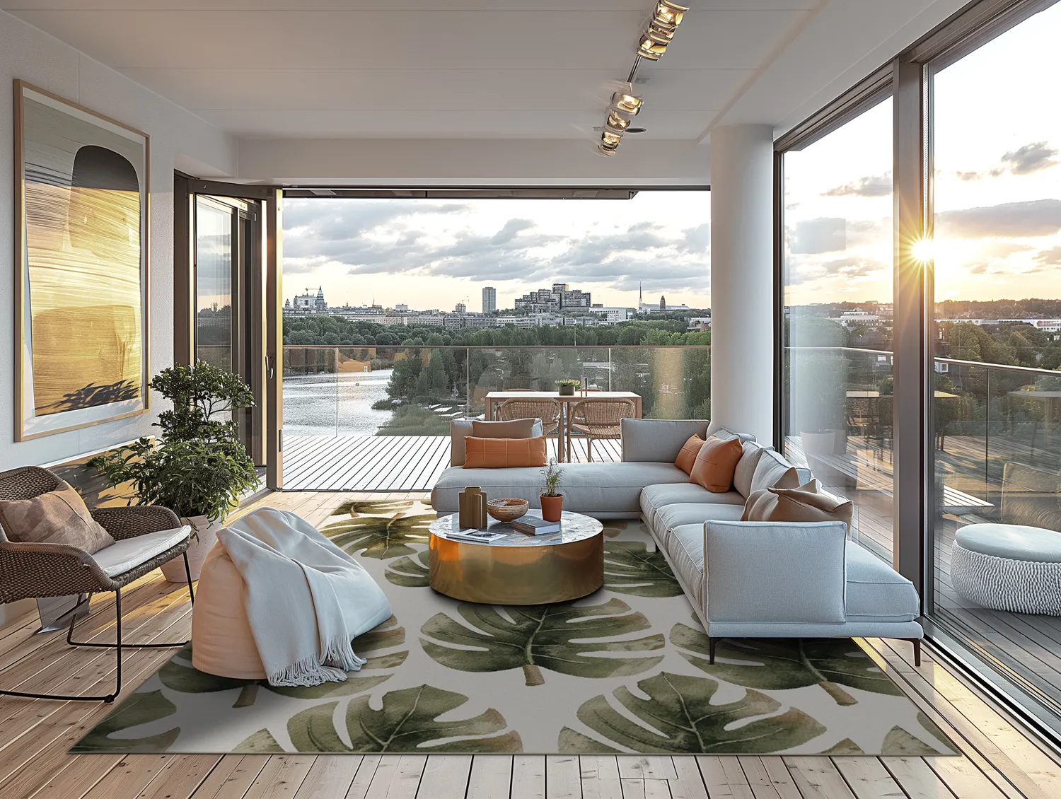 Koberec Wilton - Falling Leaves (zelený)