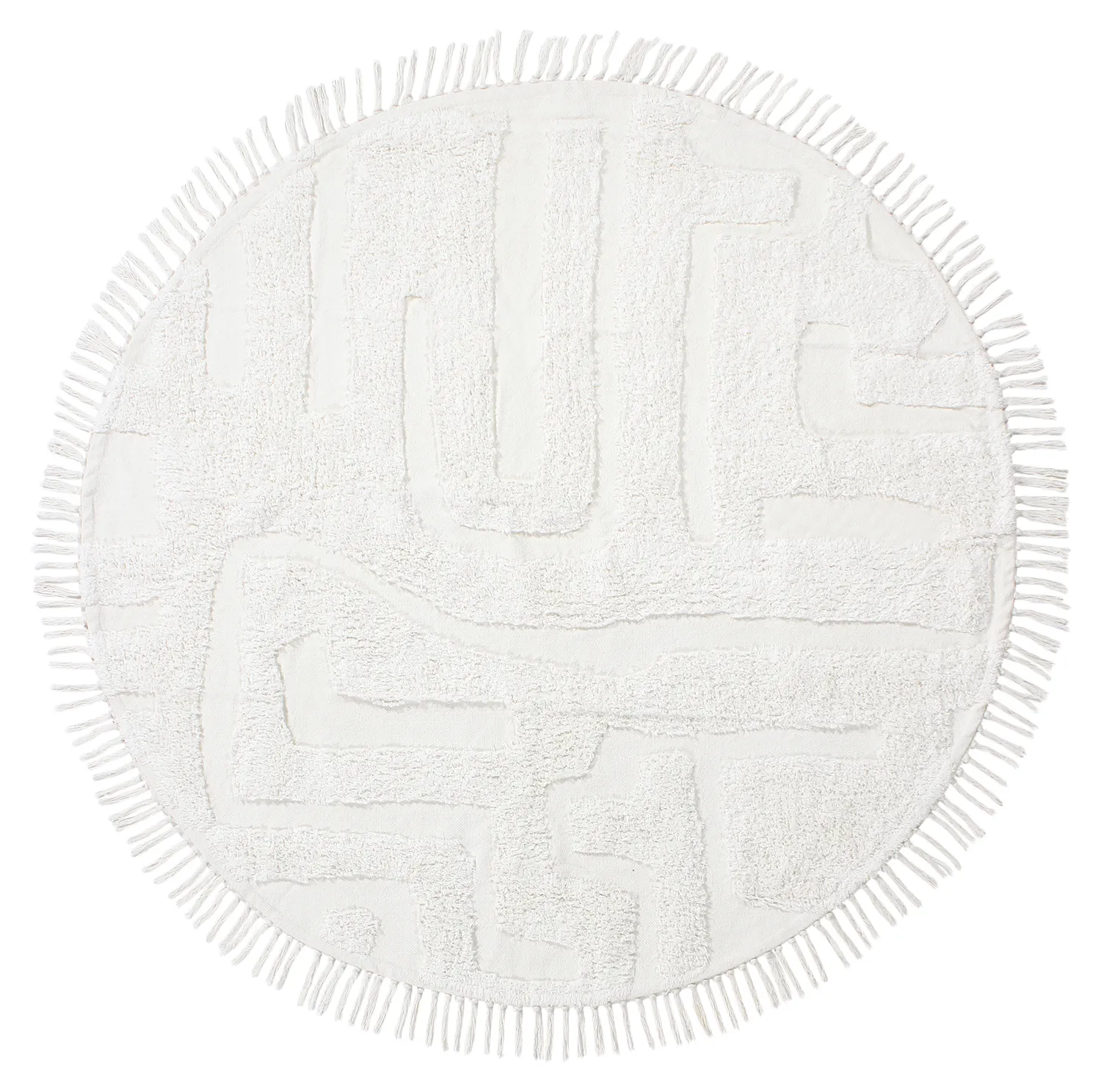 Rund matta - Fallon Natural Cotton Shaggy (offwhite)