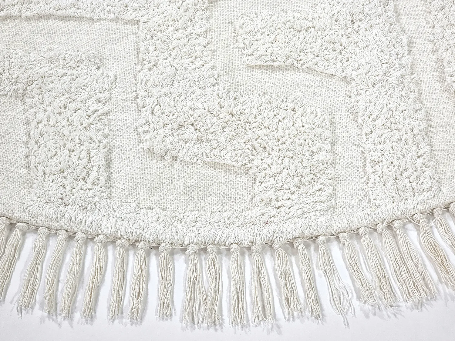 Rund matta - Fallon Natural Cotton Shaggy (offwhite)