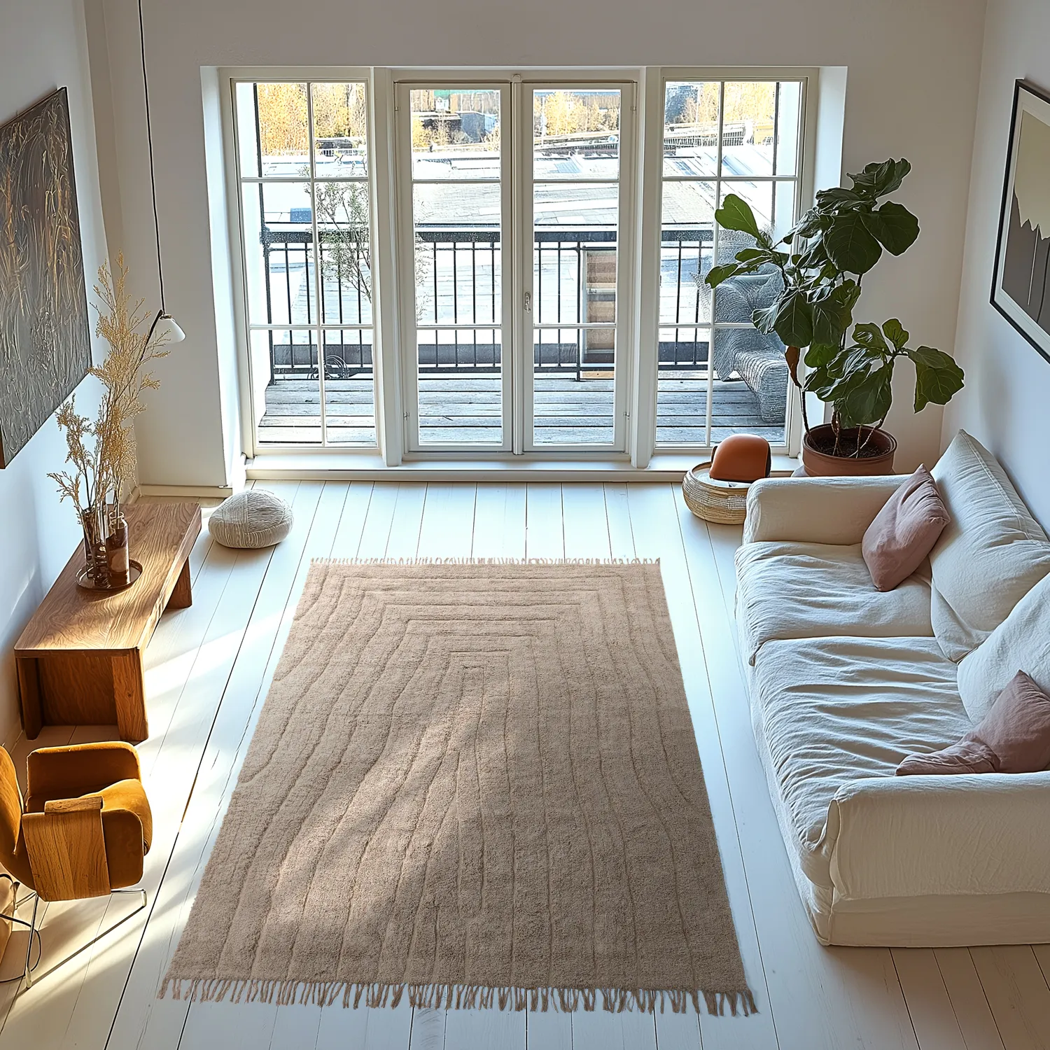 Koberce s dlhým vlasom - Farley Natural Cotton Shaggy (béžová)