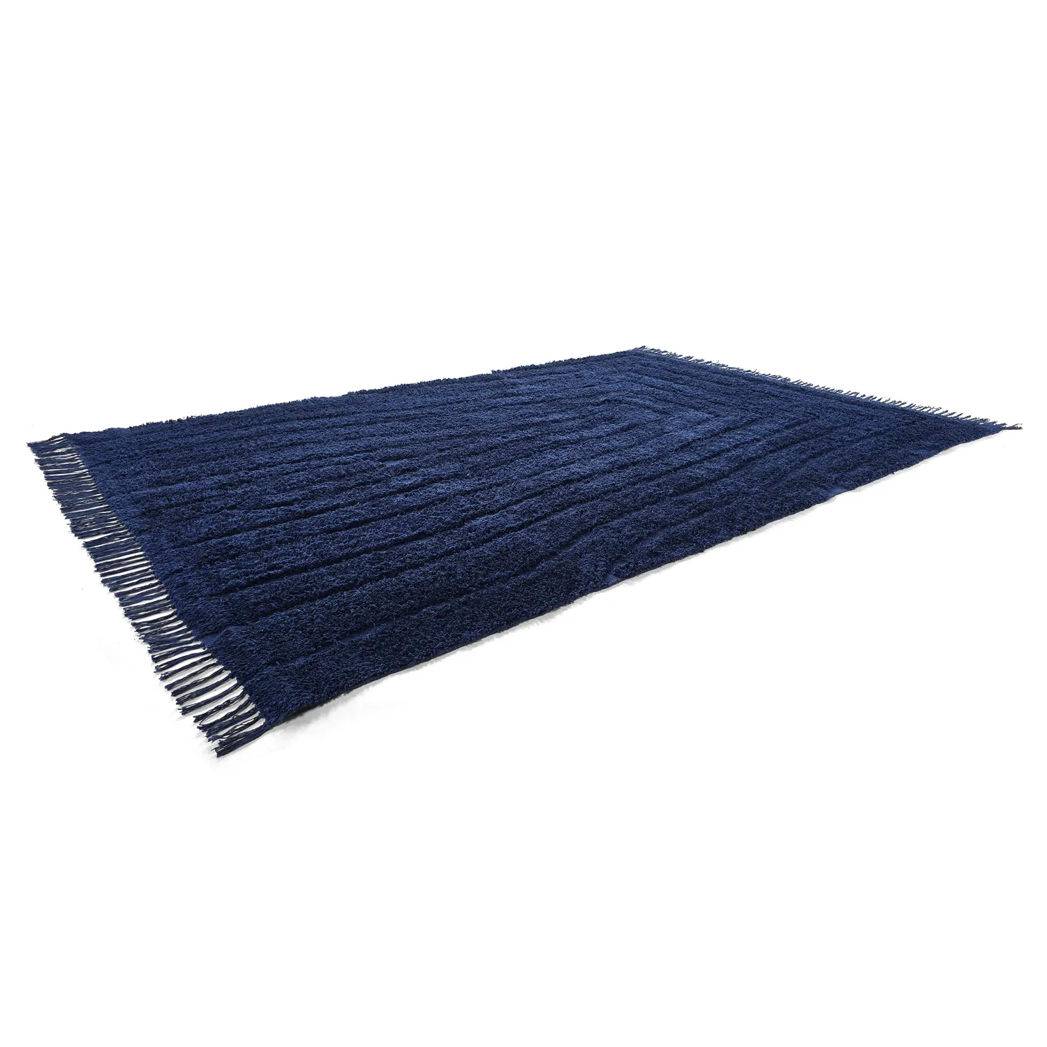 Koberce s chlupatým povrchem - Farley Natural Cotton Shaggy (modrá)