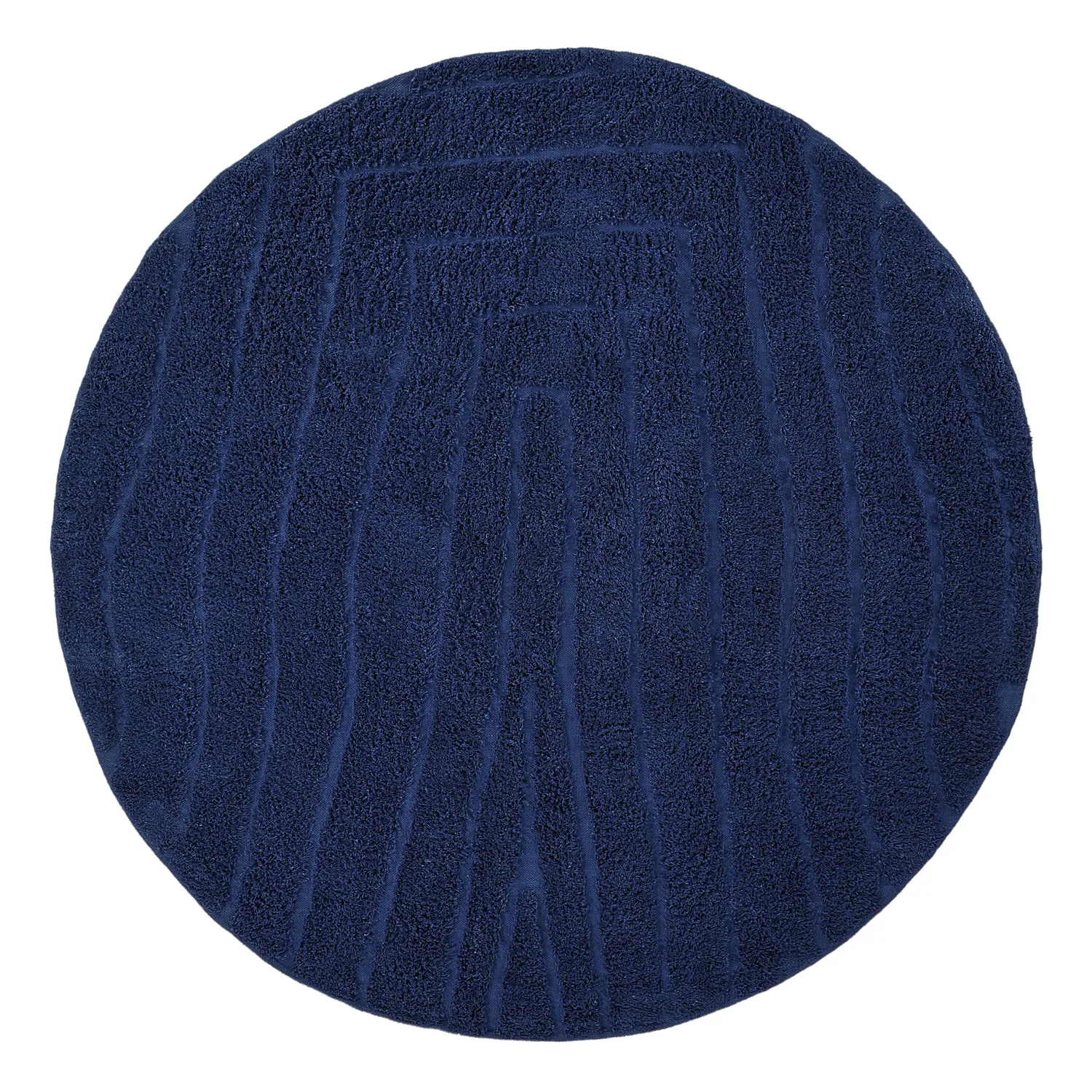 Kruhý koberec - Farley Natural Cotton Shaggy (modrá)