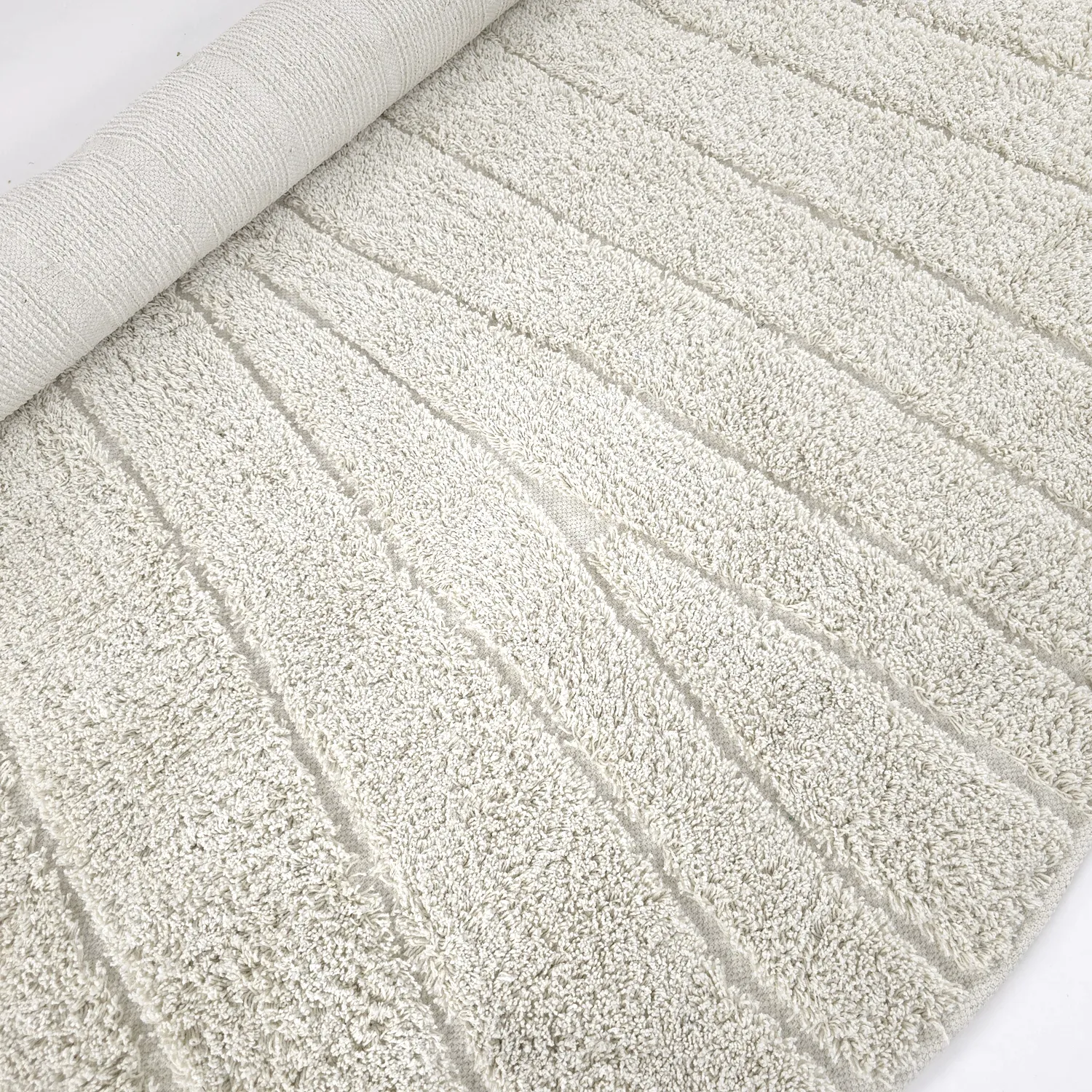 Kolo koberce - Farley Natural Cotton Shaggy (špinavá biela)