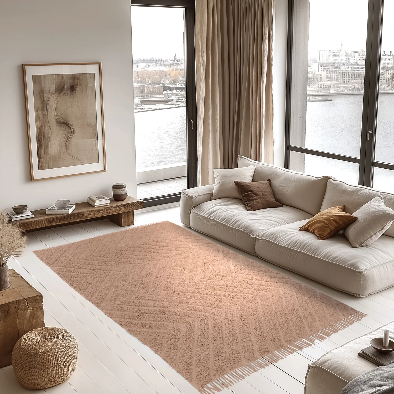 Koberce s chlupatým povrchem - Farley Natural Cotton Shaggy (ružová)