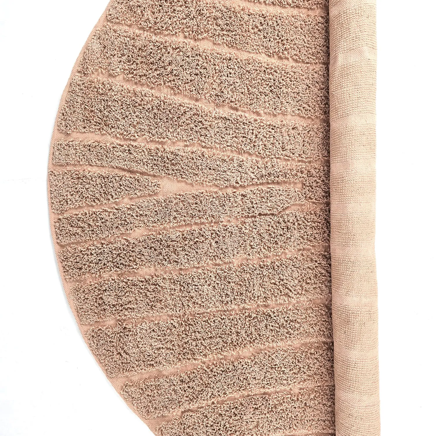 Kruhý koberec - Farley Natural Cotton Shaggy (ružová)