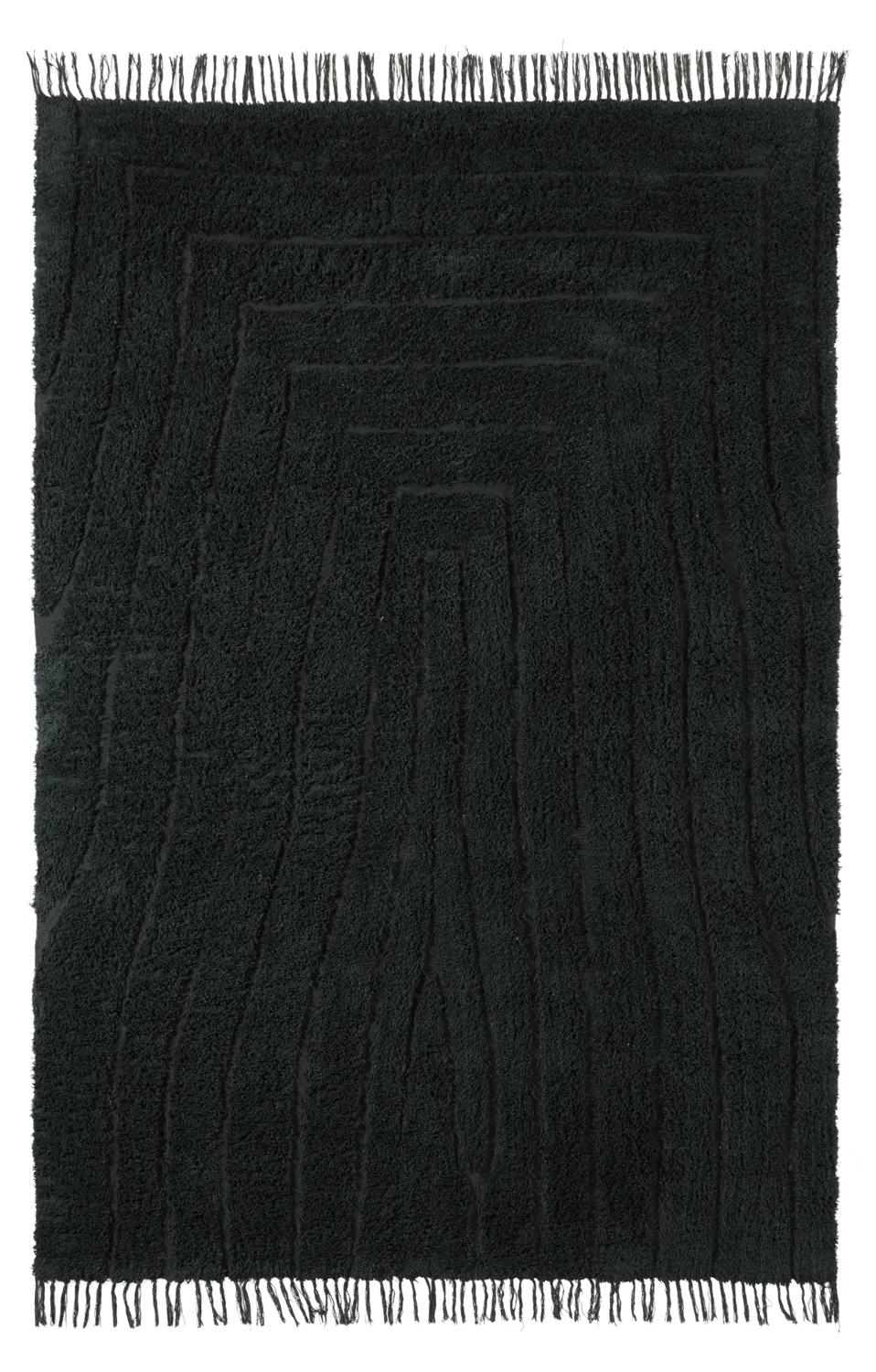 Koberce s dlhým vlasom - Farley Natural Cotton Shaggy (čierna)