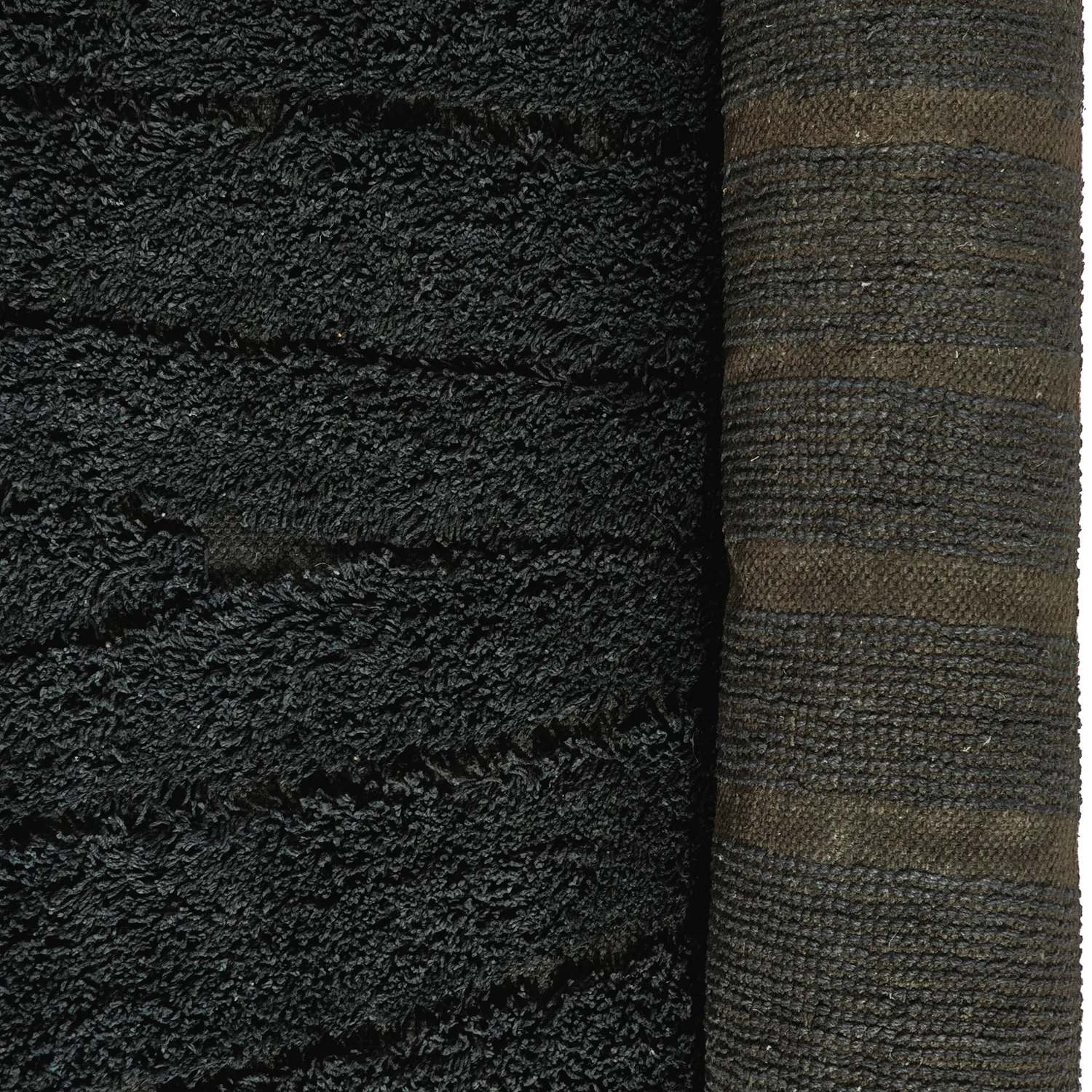 Koberce s dlhým vlasom - Farley Natural Cotton Shaggy (čierna)