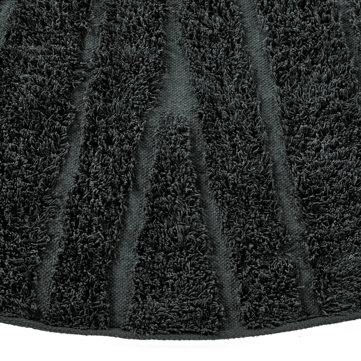 Kolo koberce - Farley Natural Cotton Shaggy (čierna)