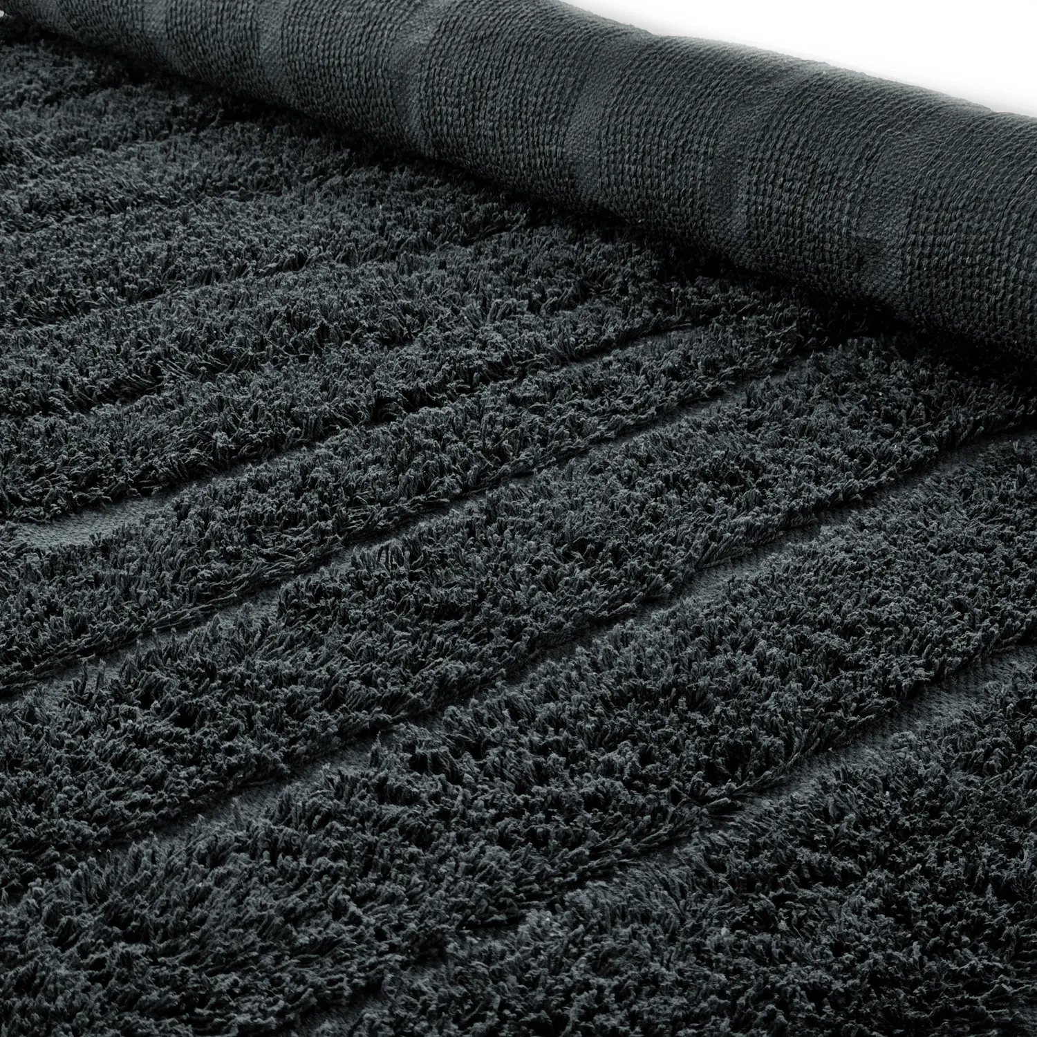 Kolo koberce - Farley Natural Cotton Shaggy (čierna)