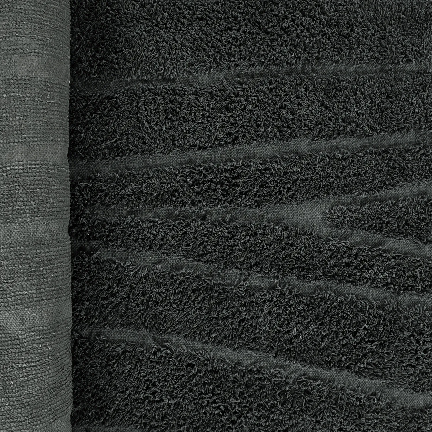 Kolo koberce - Farley Natural Cotton Shaggy (čierna)