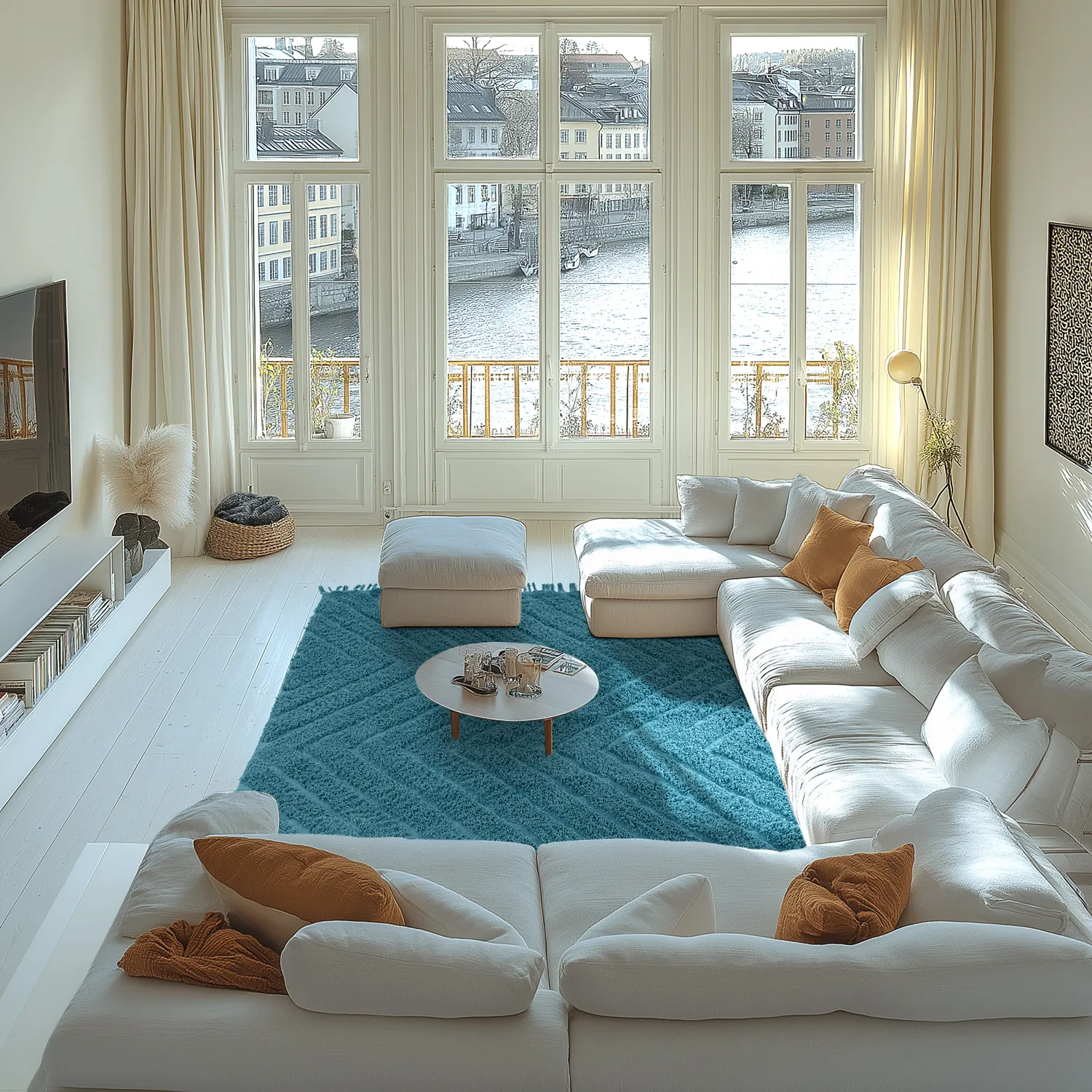 Koberce s dlhým vlasom - Farley Natural Cotton Shaggy (tyrkysová)